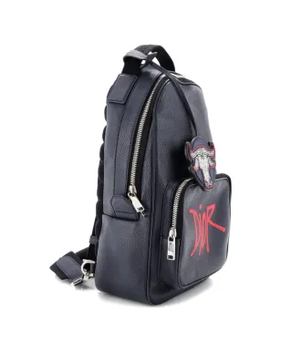 Christian Dior Vintage Shawn Stussy Crossbody Printed Leather backpack - Blue - サムネイル3