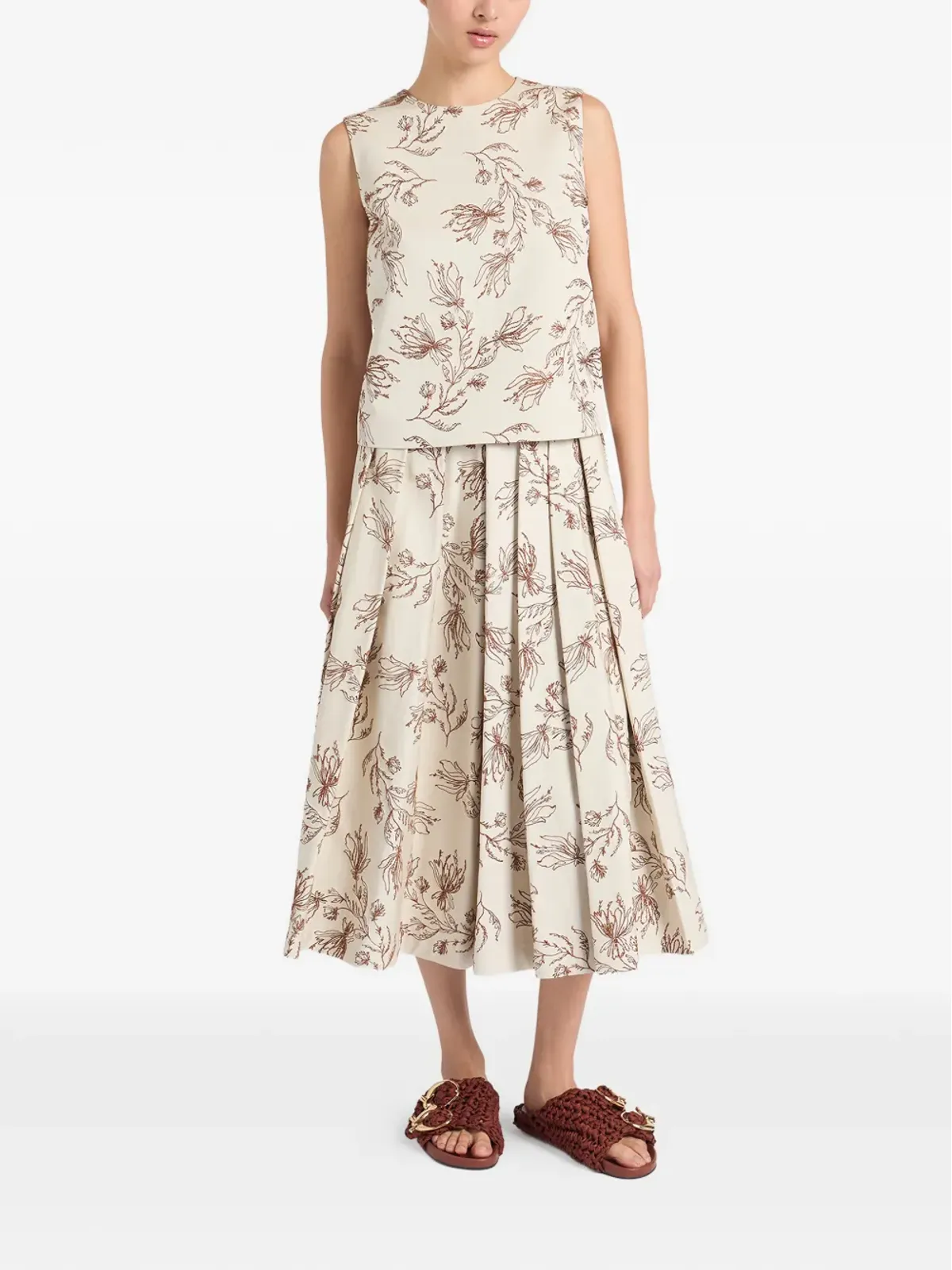 Ports 1961 花柄ミディスカート - 画像2