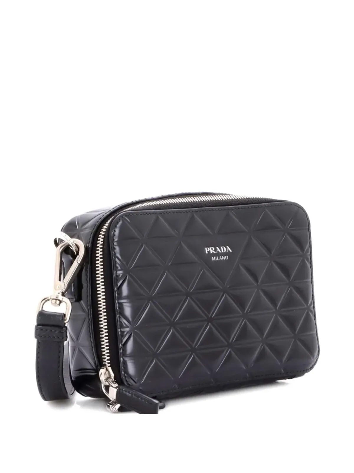 Prada Pre-Owned ブリック カメラエンボスレザー クロスボディバッグ - ブラック - 画像3