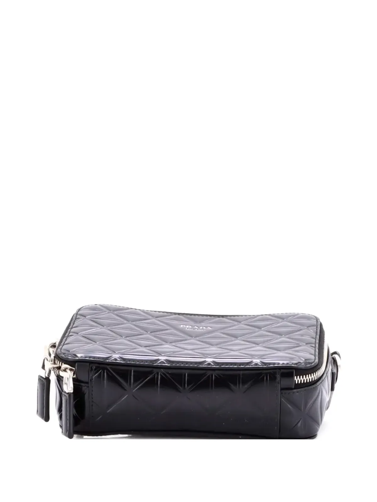 Prada Pre-Owned ブリック カメラエンボスレザー クロスボディバッグ - ブラック - 画像4