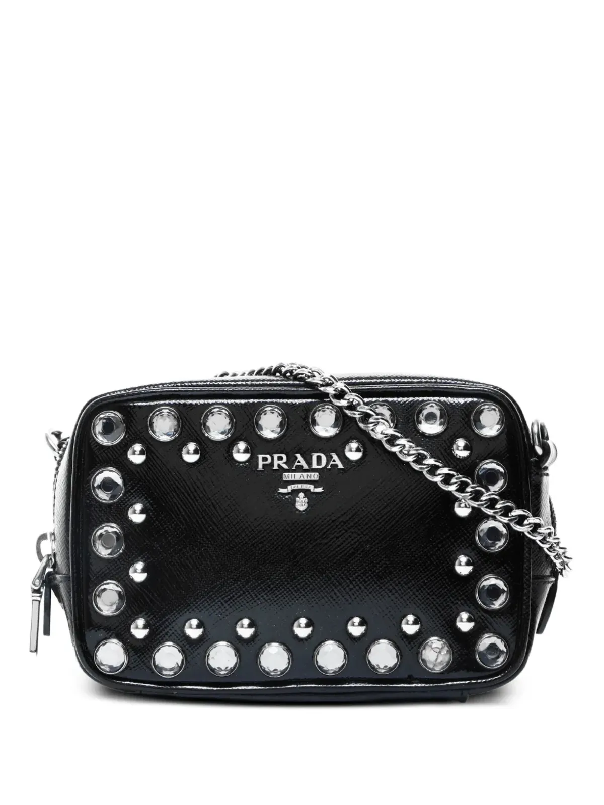 Prada ビンテージ ミニカメラスタッズ ショルダーバッグ - ブラック - 画像1