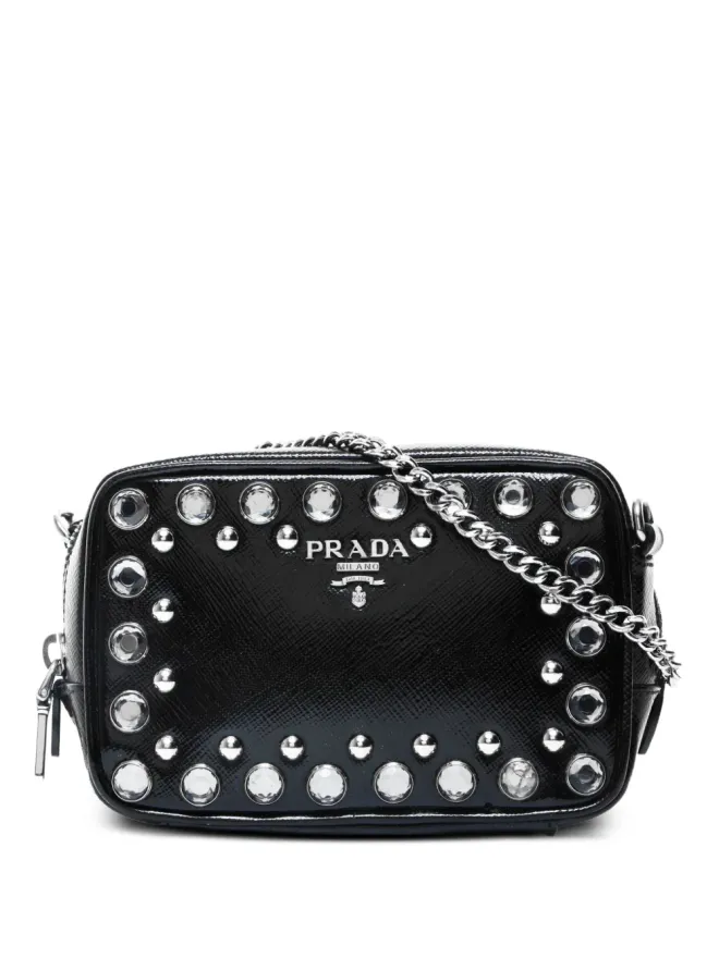 Prada Pre-Owned Prada ビンテージ ミニカメラスタッズ ショルダーバッグ - ブラックの商品画像