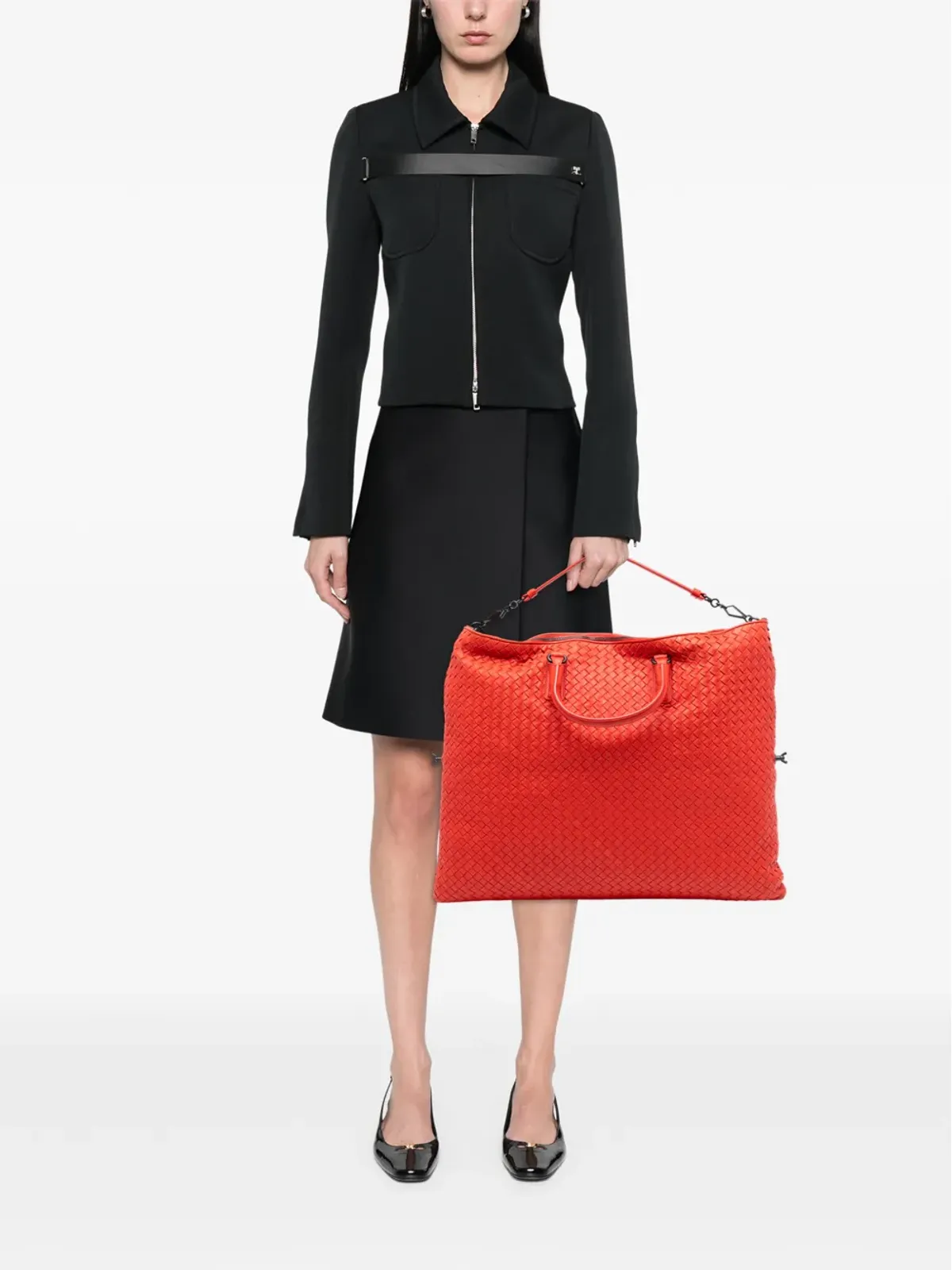 Bottega Veneta マキシイントレッチアート ナッパ コンバーチブル サッチェル - レッド - 画像2