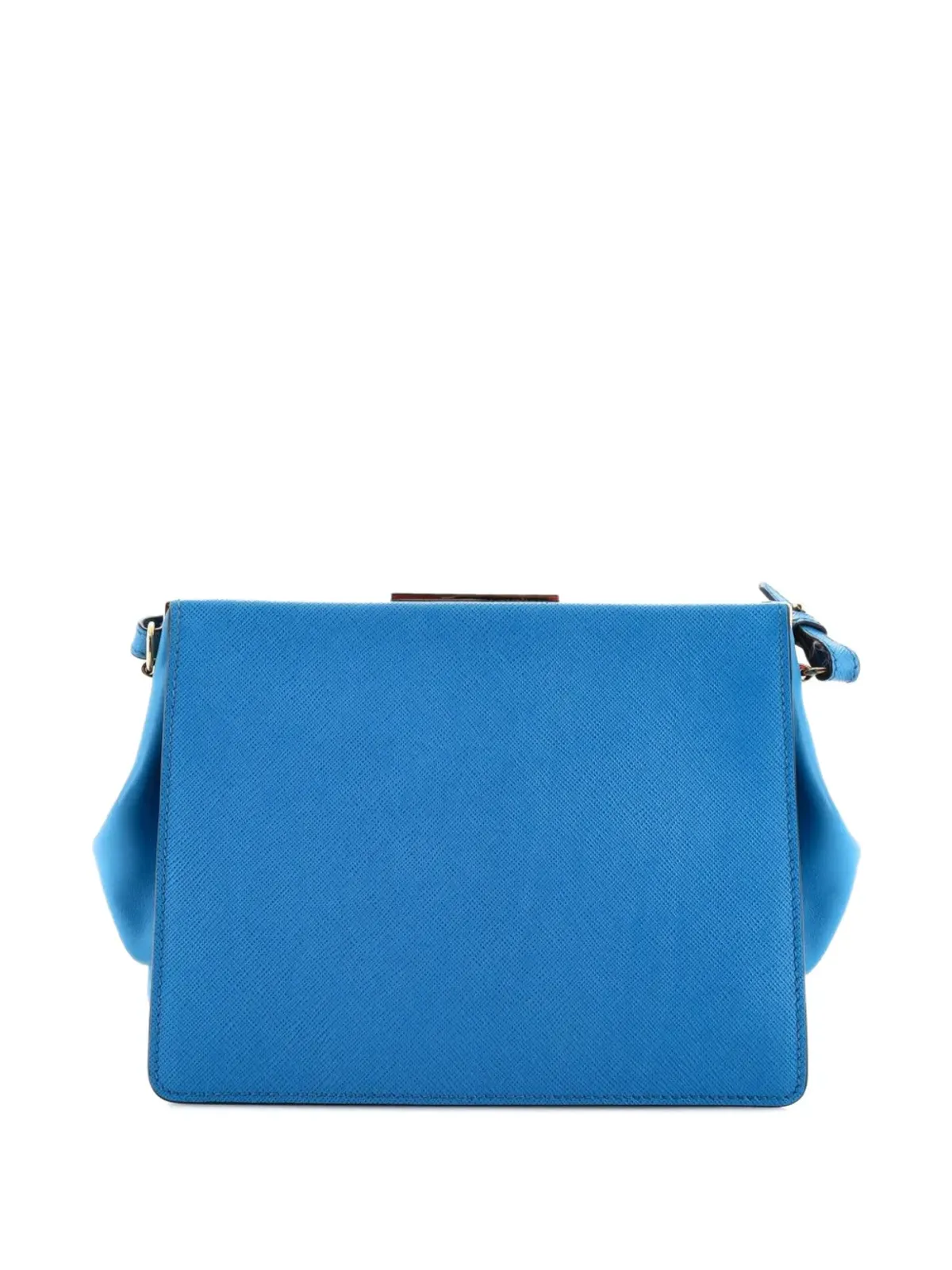 Prada Pre-Owned ライトフレームショルダーバッグ サフィアーノレザー ブルー - 画像2