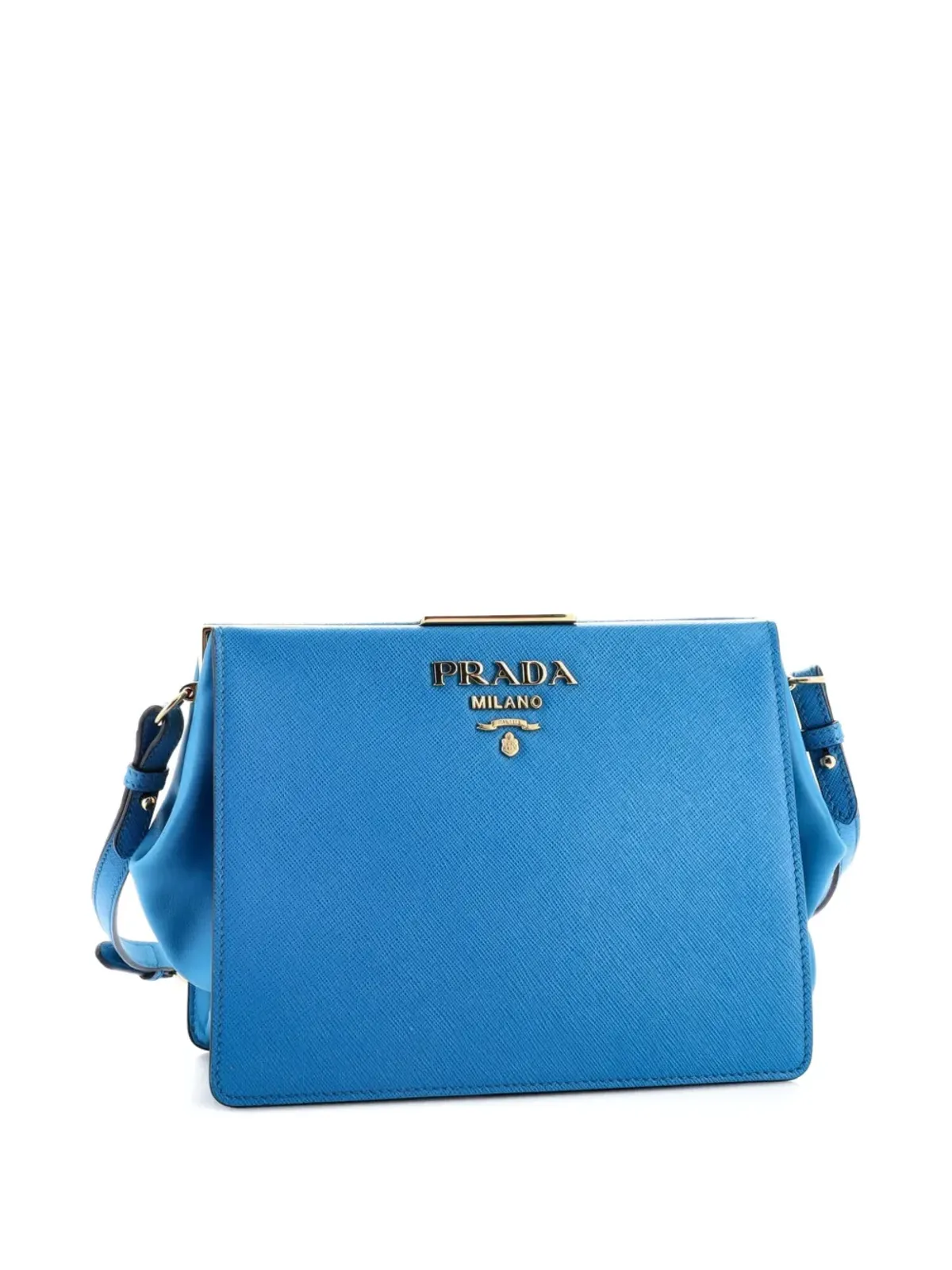 Prada Pre-Owned ライトフレームショルダーバッグ サフィアーノレザー ブルー - 画像3