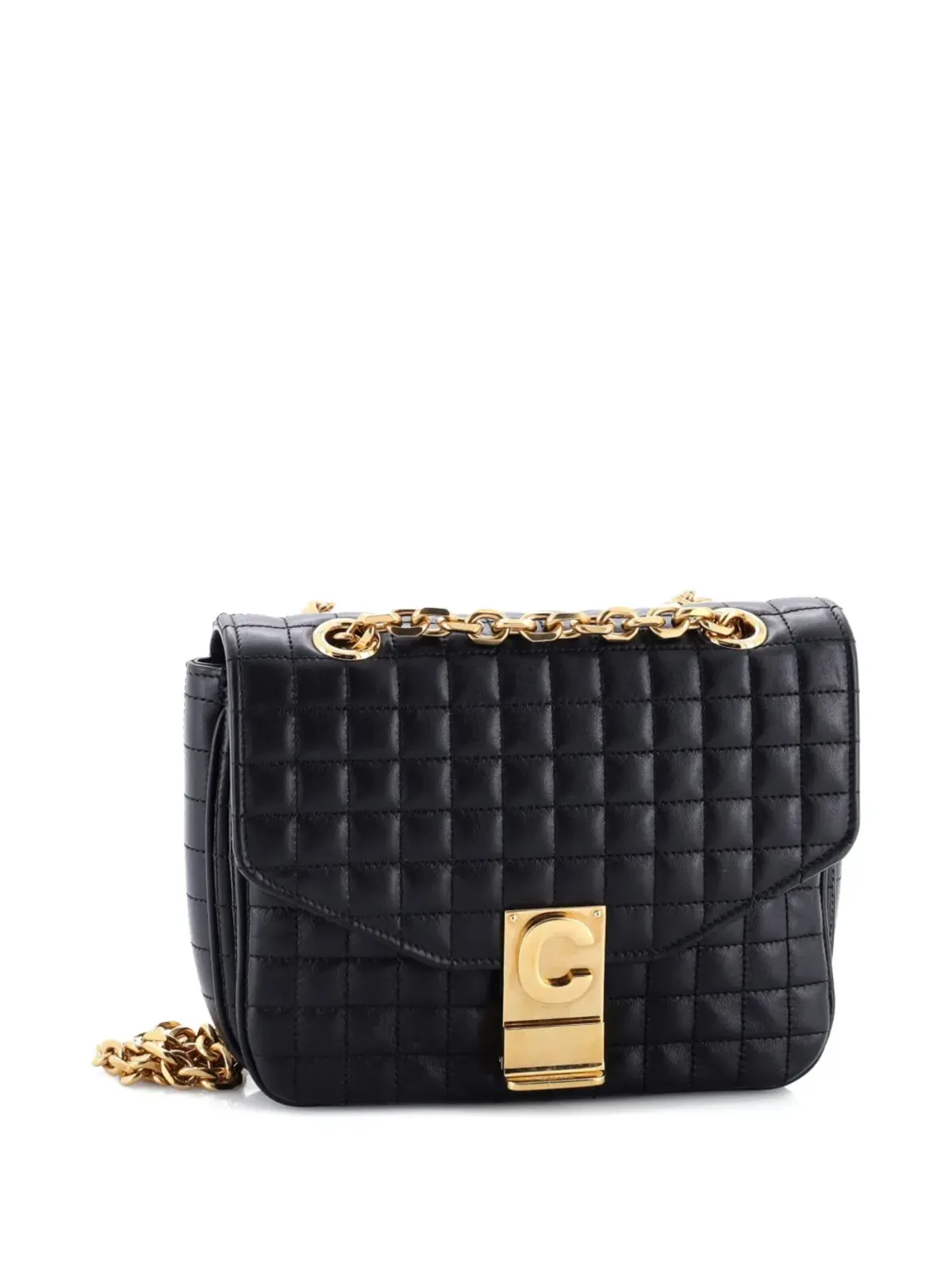 Celine Pre-Owned C Bag キルテッドレザー ショルダーバッグ（ブラック） - 画像3