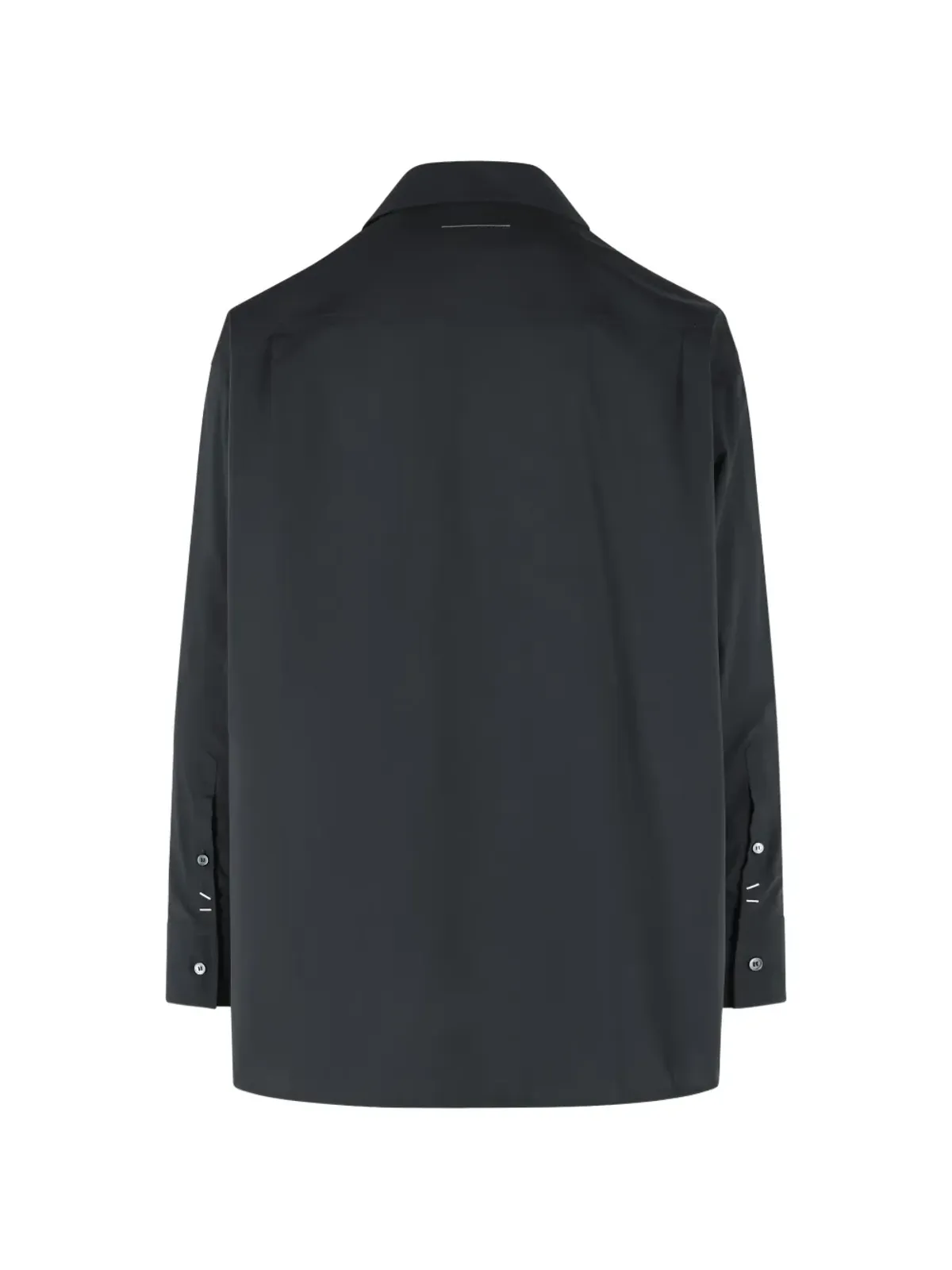MM6 Maison Margiela ポイントカラー・ステープルディテール シャツ ブラック - 画像2