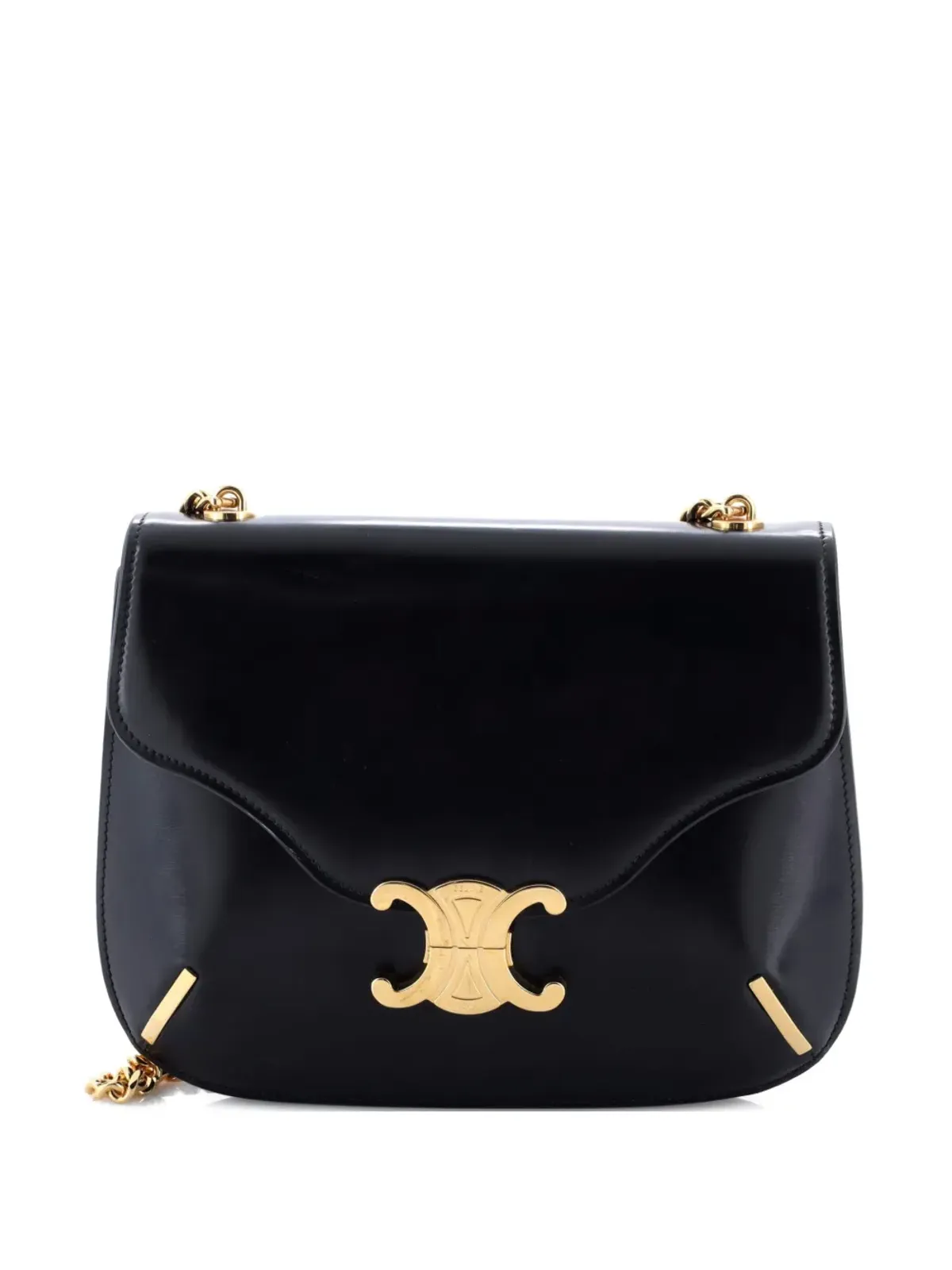 Celine Pre-Owned Besace Triomphe Smooth Calfskin Shoulder Bag - Black - 画像1