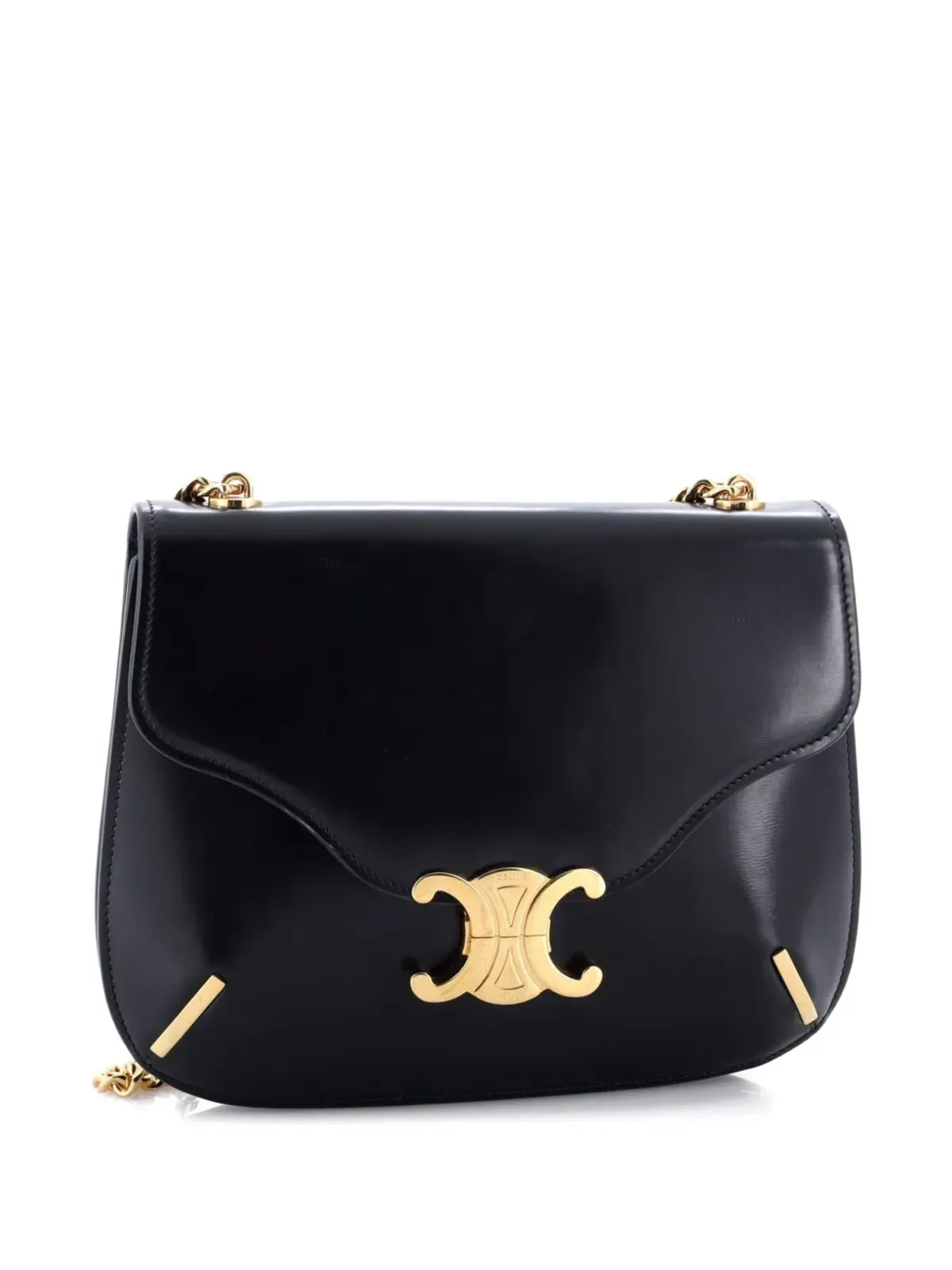 Celine Pre-Owned Besace Triomphe Smooth Calfskin Shoulder Bag - Black - 画像3