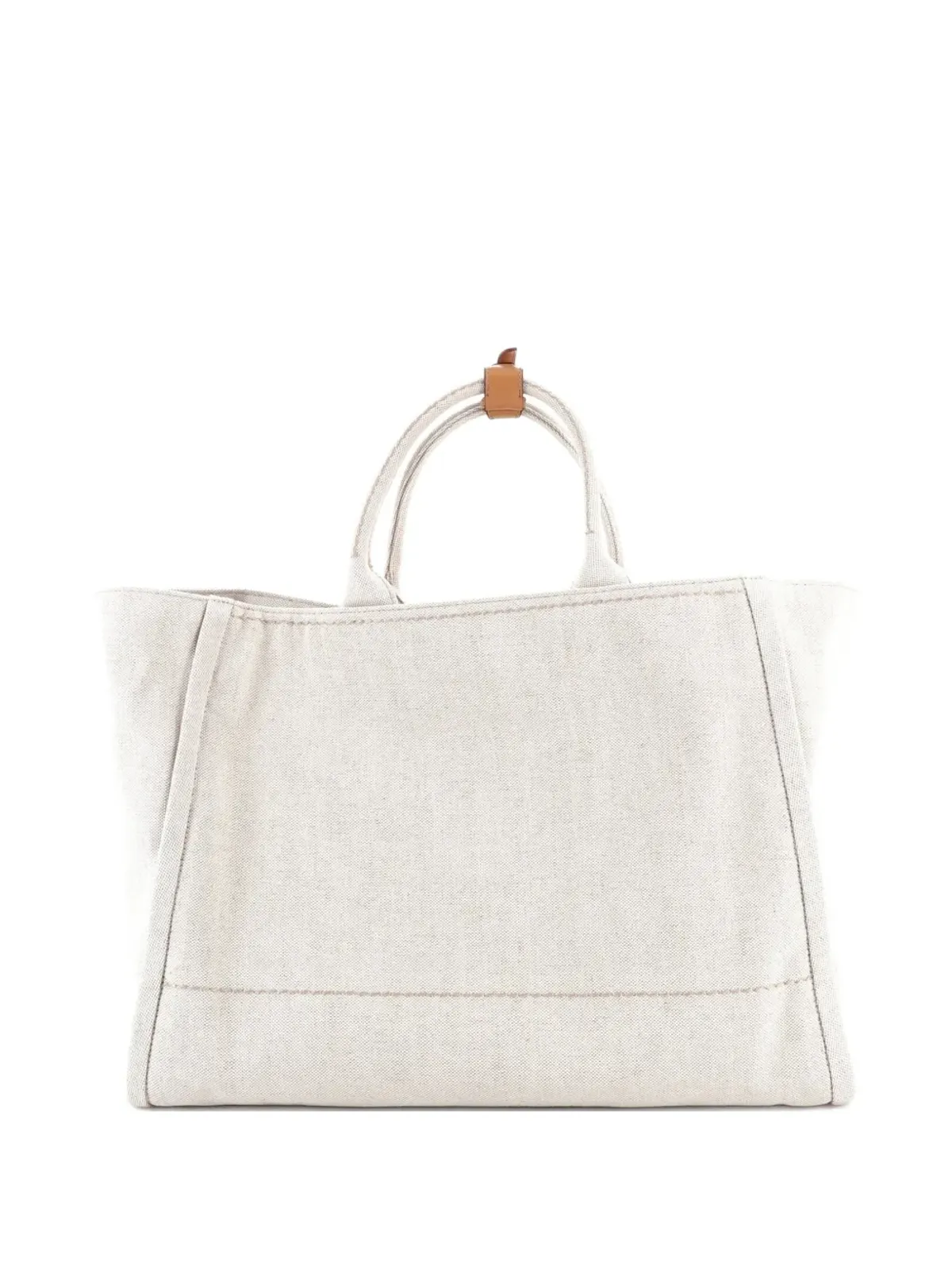 Prada Pre-Owned ロゴ入りリネンブレンド大型トートバッグ - Neutrals - 画像2