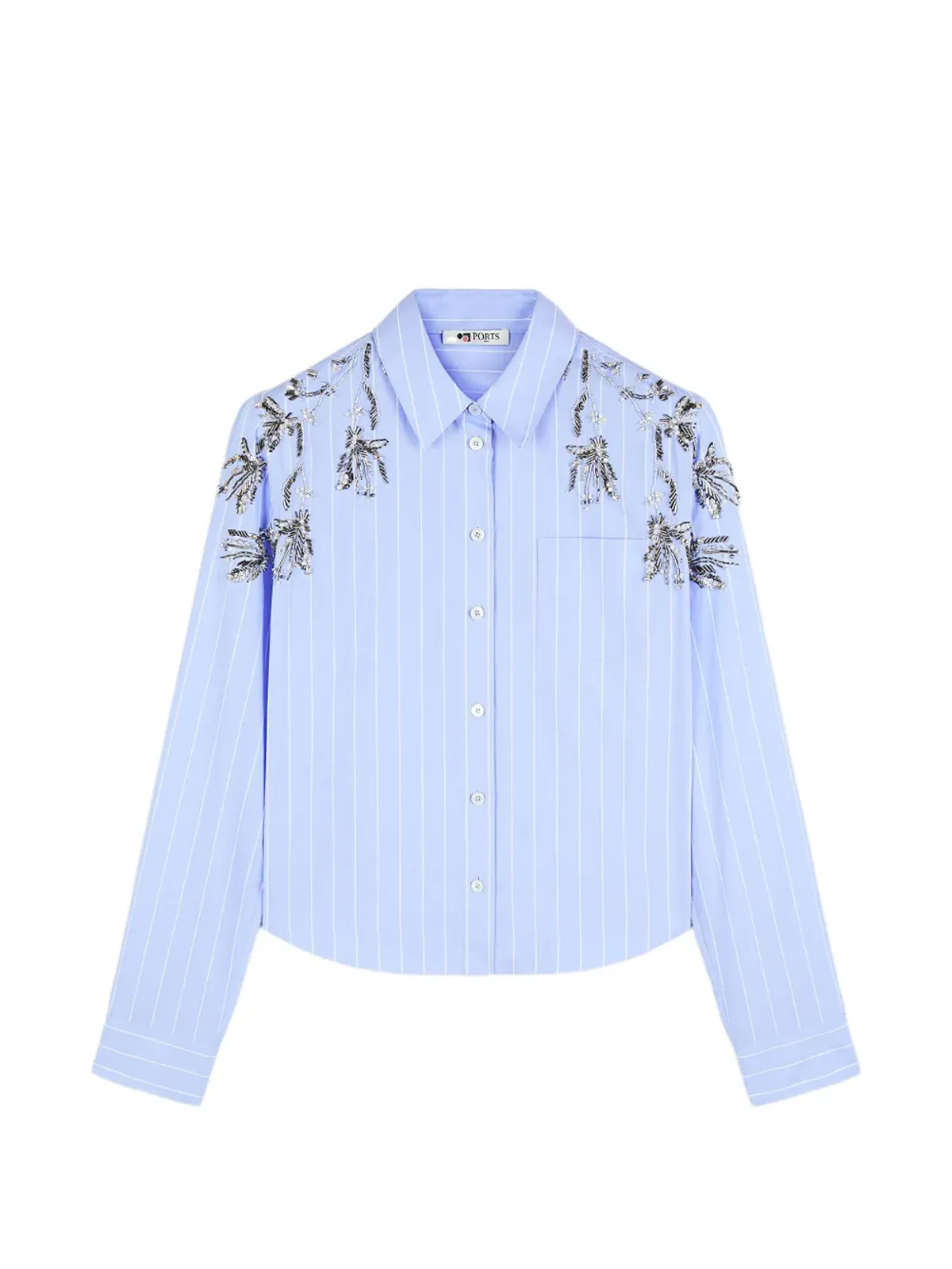 Ports 1961 ストライプ装飾シャツ - ブルー - 画像1