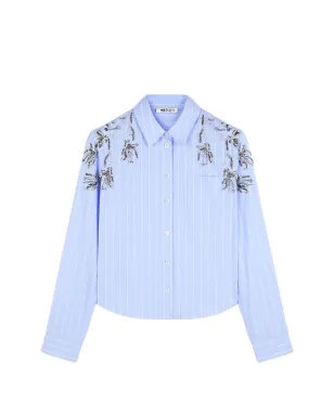 Ports 1961 ストライプ装飾シャツ - ブルー - サムネイル1