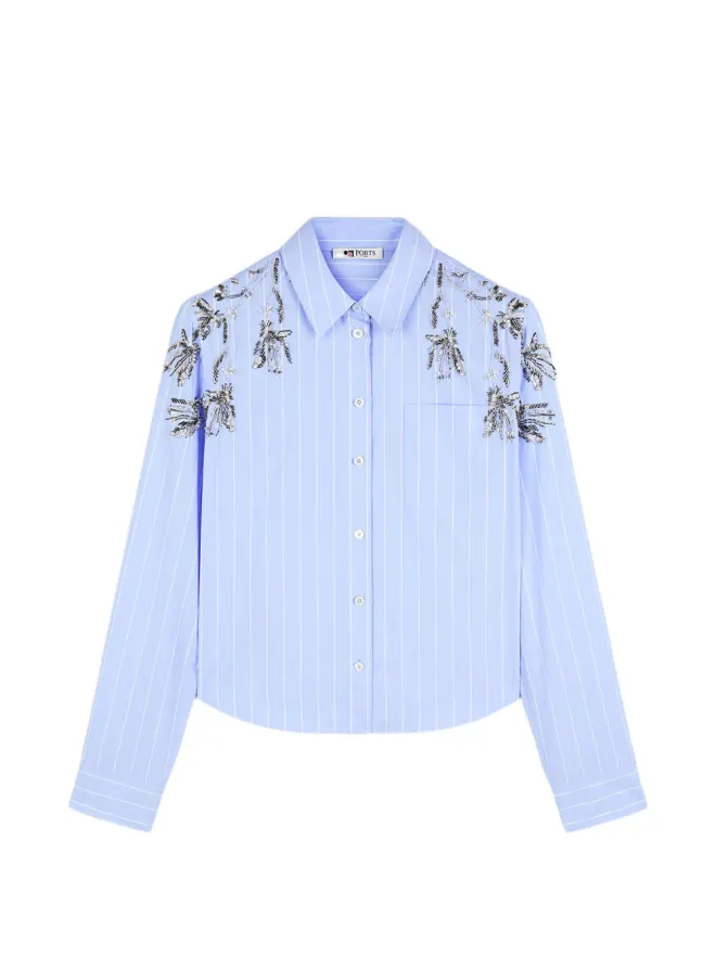 Ports 1961 Ports 1961 ストライプ装飾シャツ - ブルーの商品画像