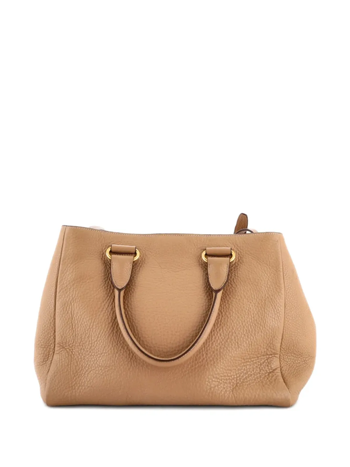 Prada Pre-Owned フロントポケット コンバーチブル トート ヴィテロ・フェニックス ミディアム ショルダーバッグ ブラウン - 画像2