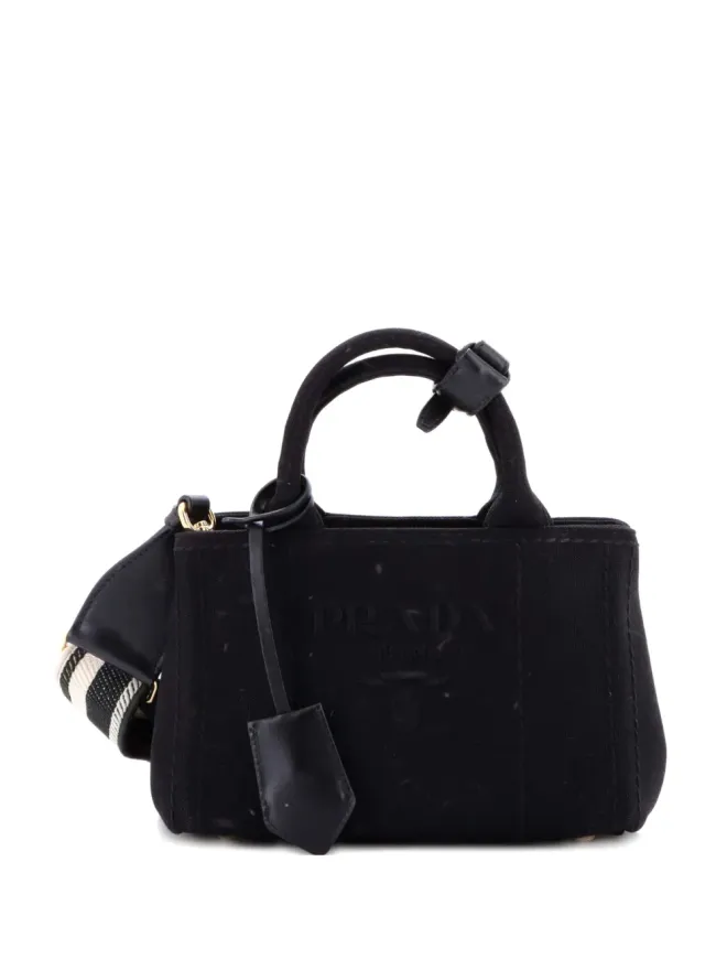 Prada Pre-Owned Prada Pre-Owned ロゴ Jardiniere キャンバス ミニ トートバッグの商品画像