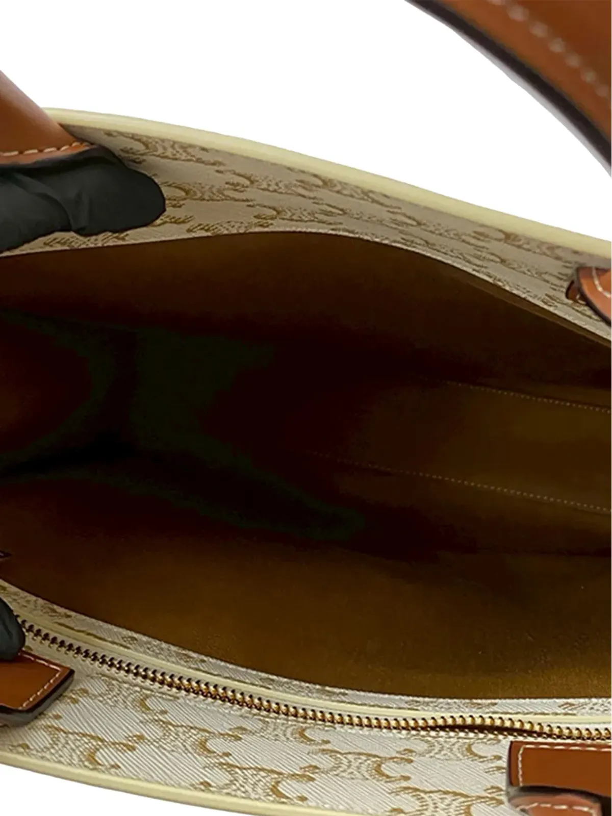 Celine Pre-Owned セリーヌ プリオウンド 2021年 スモール Triomphe コーテッドキャンバス 縦型 カバス・サッチェル - White - 画像2