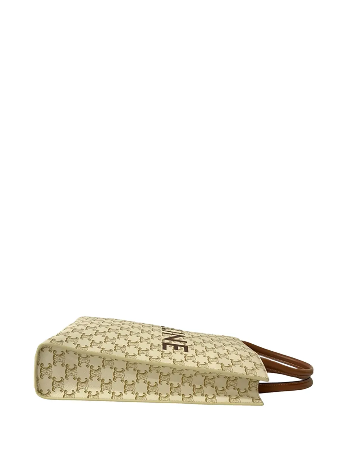 Celine Pre-Owned セリーヌ プリオウンド 2021年 スモール Triomphe コーテッドキャンバス 縦型 カバス・サッチェル - White - 画像3