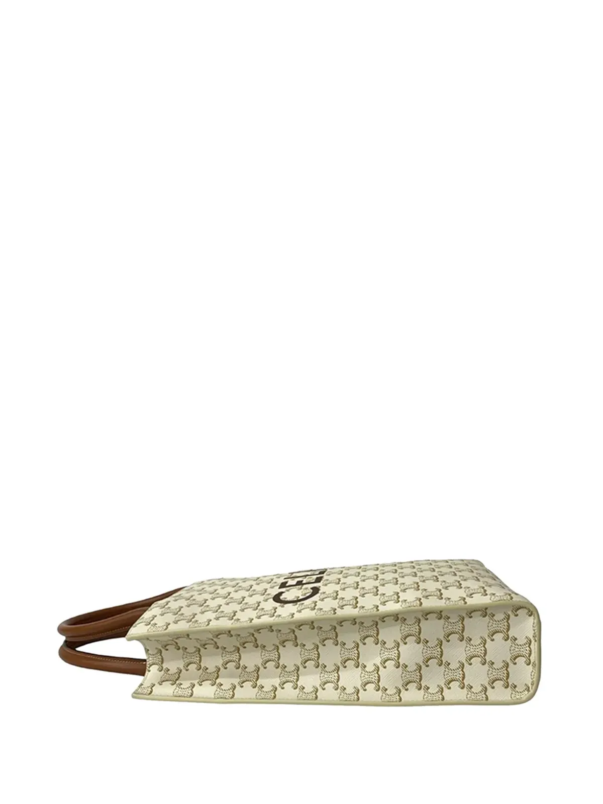 Celine Pre-Owned セリーヌ プリオウンド 2021年 スモール Triomphe コーテッドキャンバス 縦型 カバス・サッチェル - White - 画像4