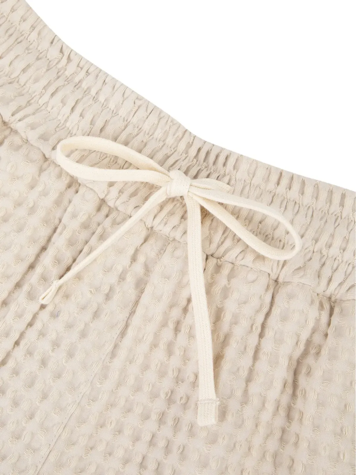 Maison Labiche ワッフルニットのドローストリングショーツ - 画像3