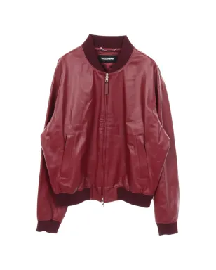 Dolce & Gabbana ビンテージ 20年代 レザー ジャケット レッド - サムネイル1
