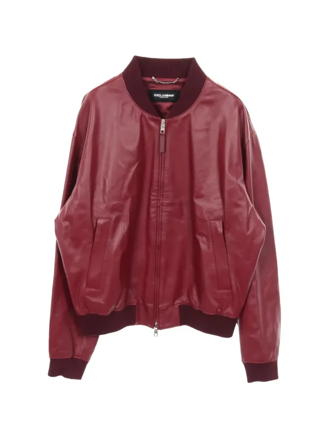Dolce & Gabbana Pre-Owned Dolce & Gabbana ビンテージ 20年代 レザー ジャケット レッドの商品画像