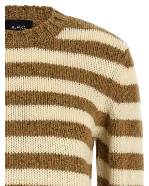 A.P.C. striped crew-neck knitted sweater - Brown - サムネイル3