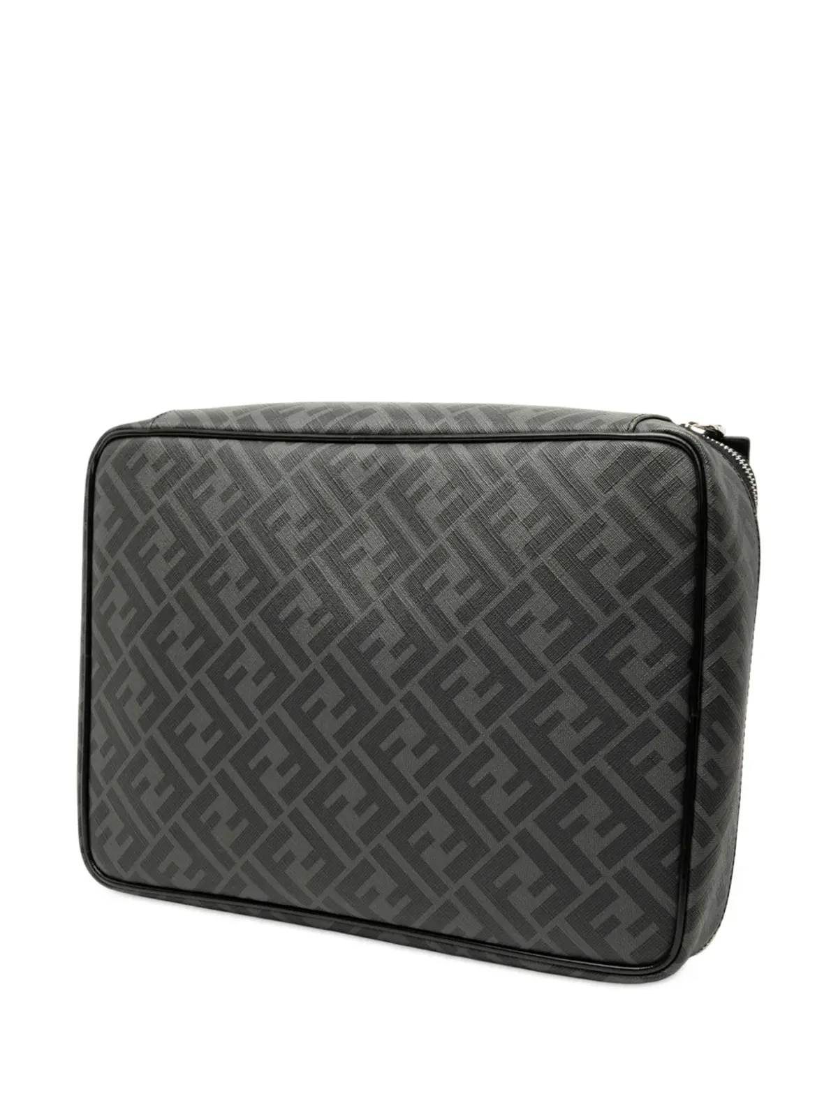 Fendi Pre-Owned Zucca コーティッドキャンバス サーフィング・アストロノート クラッチバッグ ブラック - 画像3