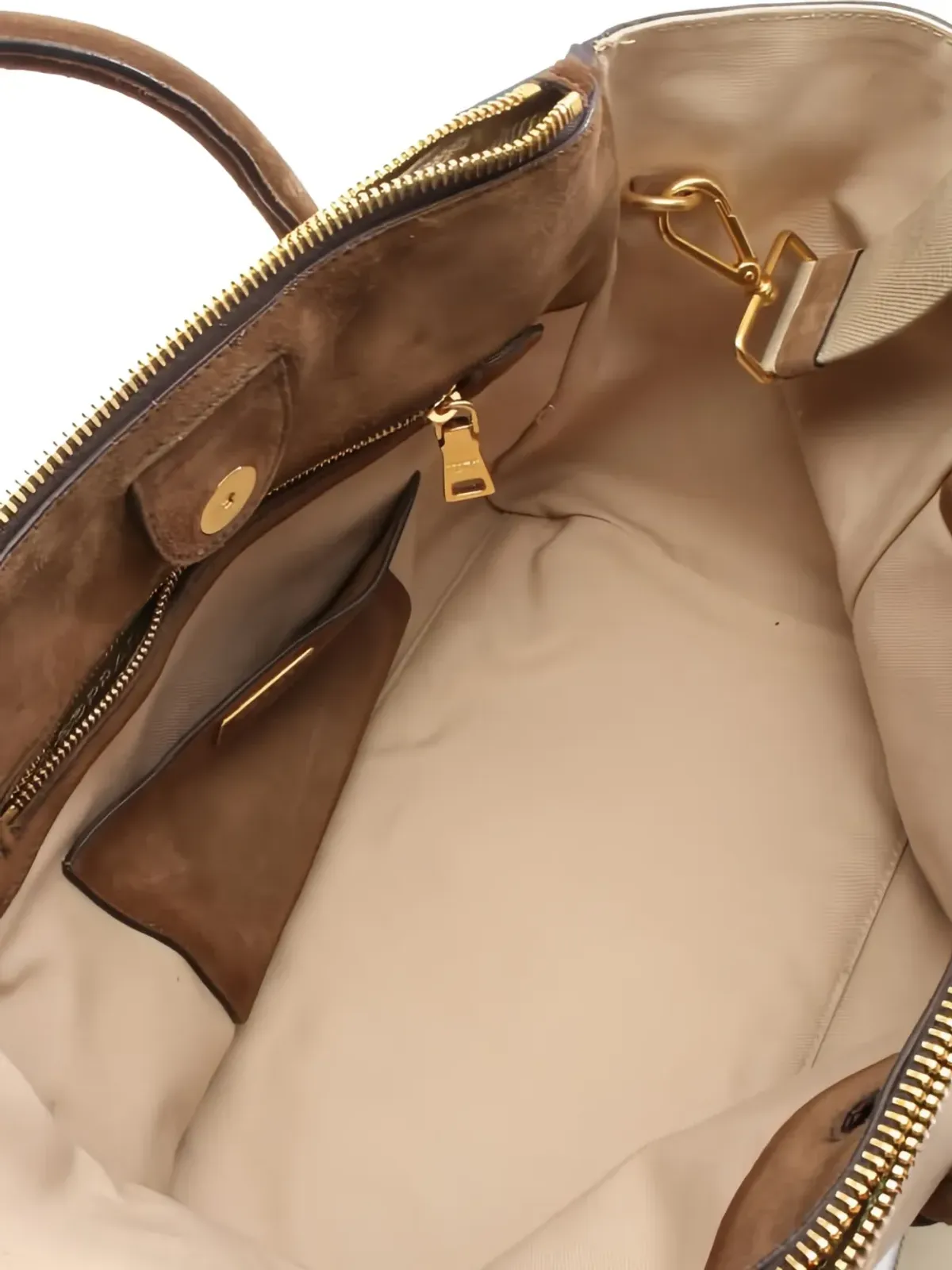 Prada Pre-Owned キャンバススエード トートバッグ - 画像3