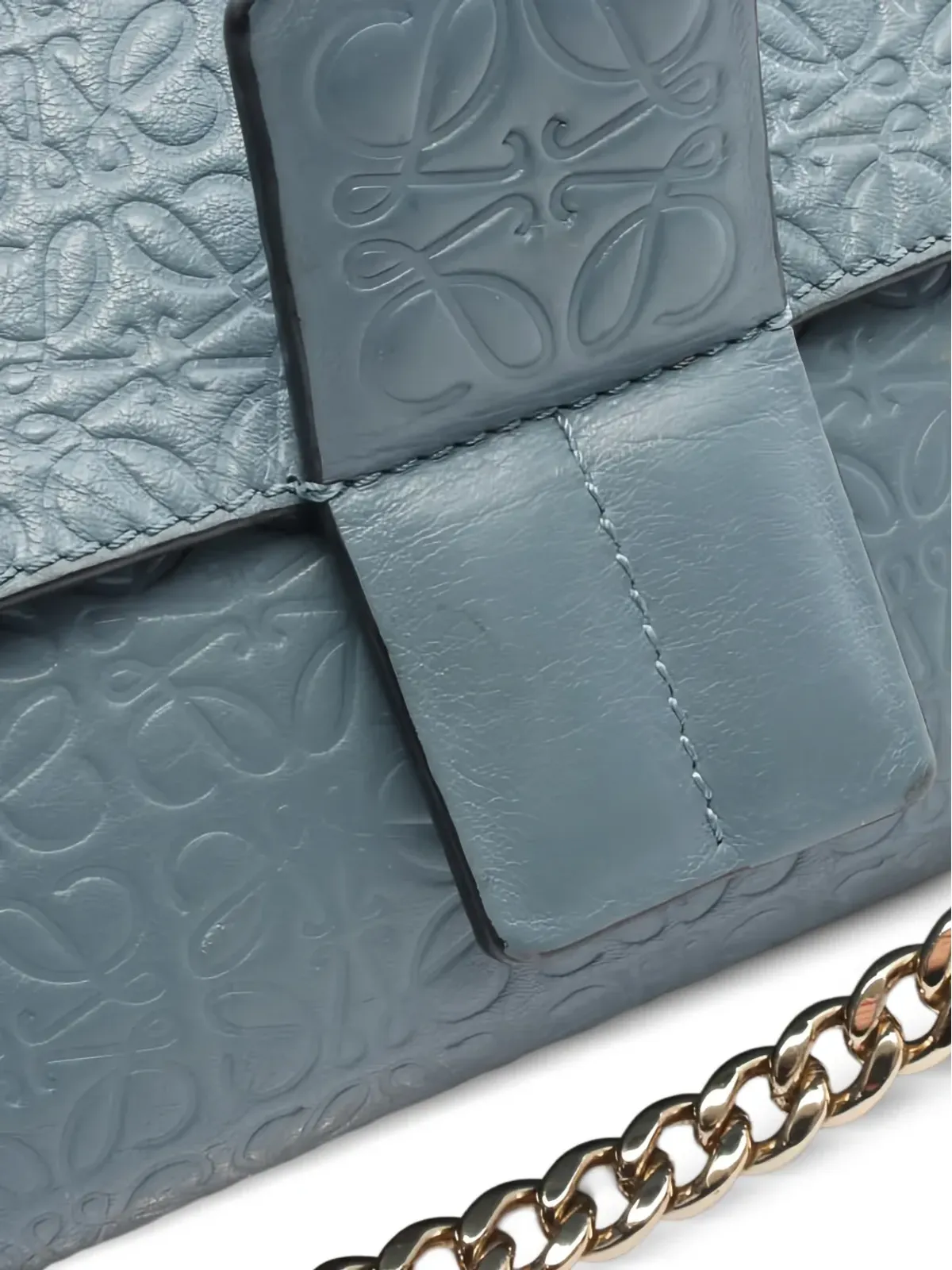 Loewe ビンテージ 2000年代 アベニュー アナグラム ショルダーバッグ ブルー - 画像5