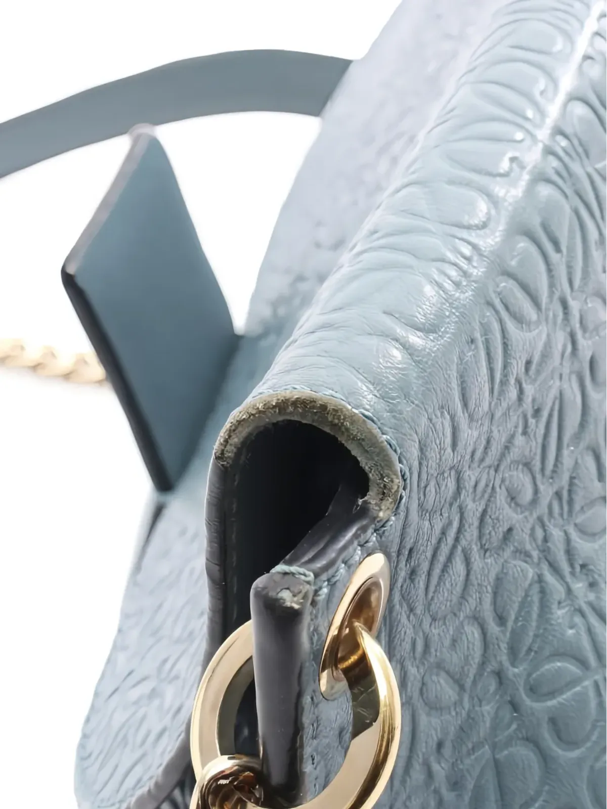 Loewe ビンテージ 2000年代 アベニュー アナグラム ショルダーバッグ ブルー - 画像4