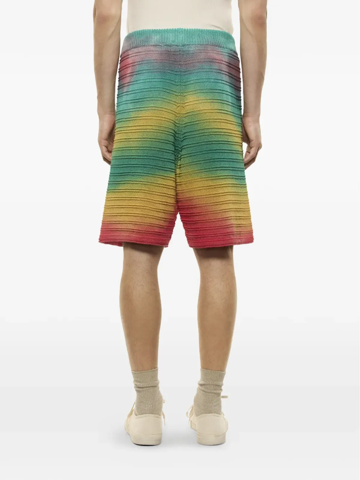 Laneus knitted drawstring shorts - Green - 画像3
