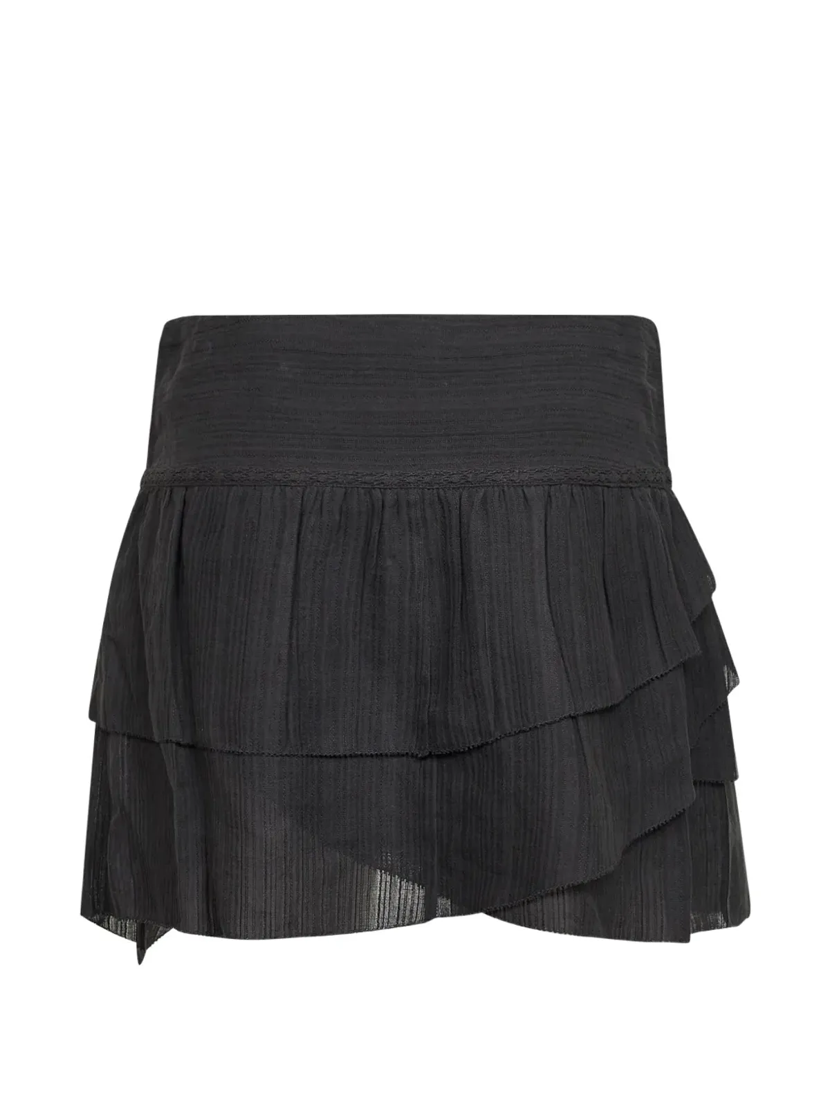 MARANT ÉTOILE アシンメトリック・ラッフルスカート ブラック - 画像1