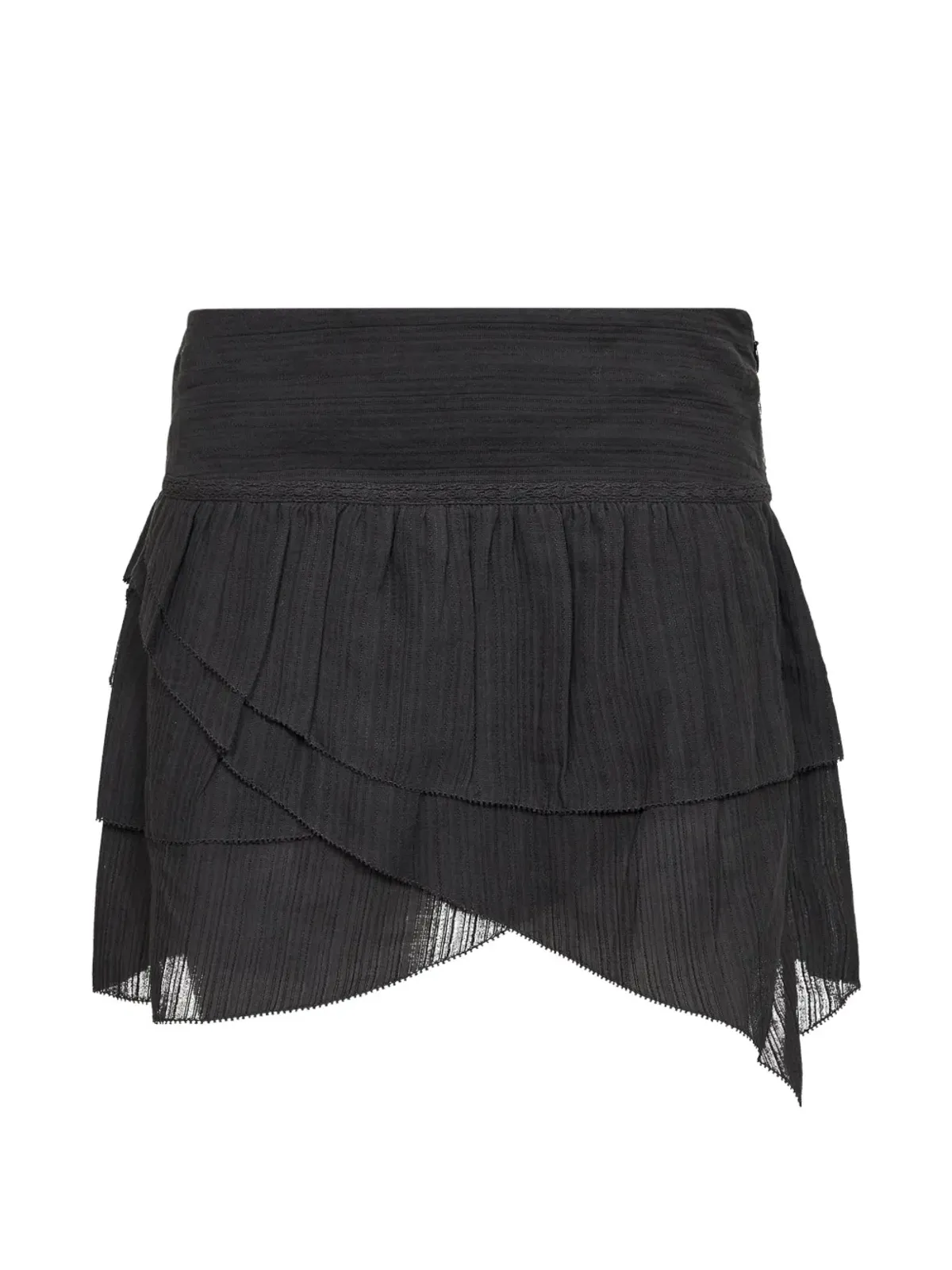 MARANT ÉTOILE アシンメトリック・ラッフルスカート ブラック - 画像2