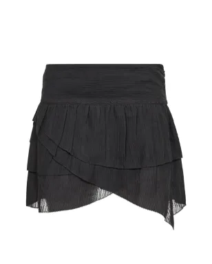 MARANT ÉTOILE アシンメトリック・ラッフルスカート ブラック - サムネイル2