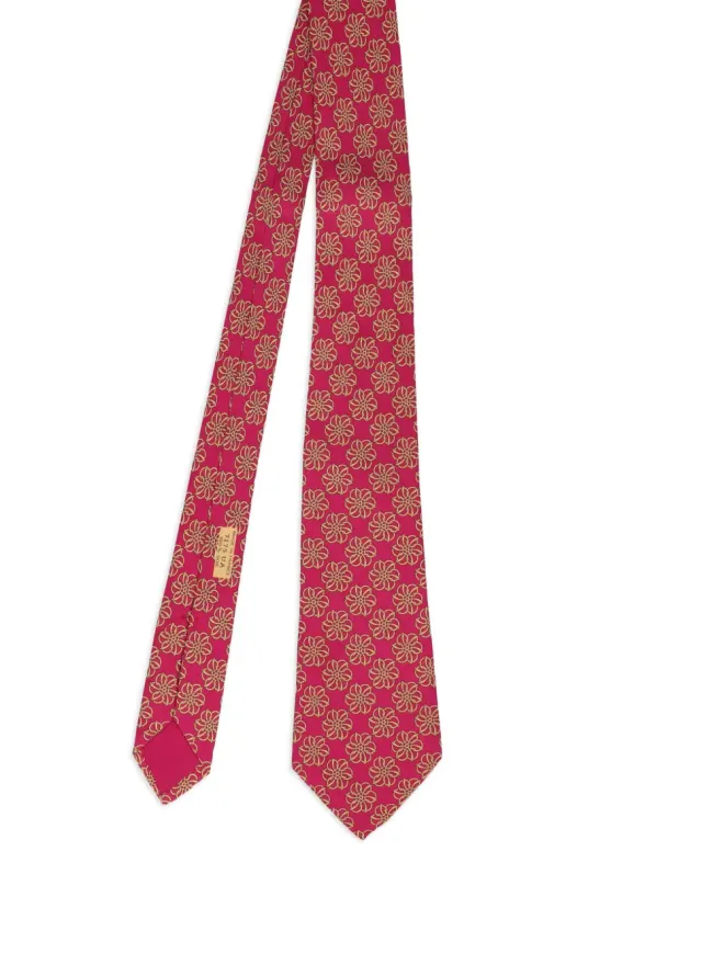 Hermès Pre-Owned Hermès Pre-Owned 花柄プリント絹ネクタイの商品画像