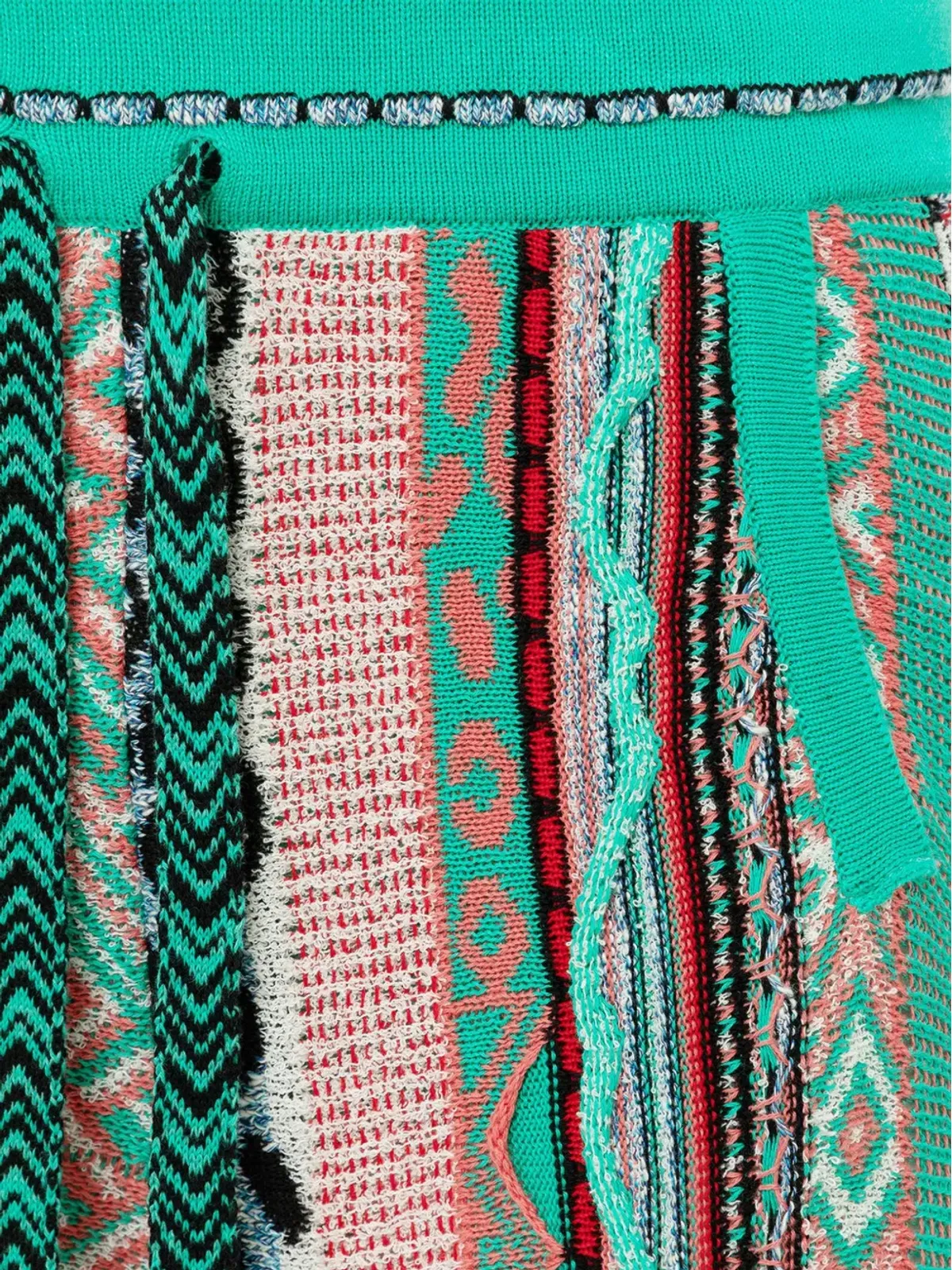 Laneus knitted patterned shorts - Green - 画像5