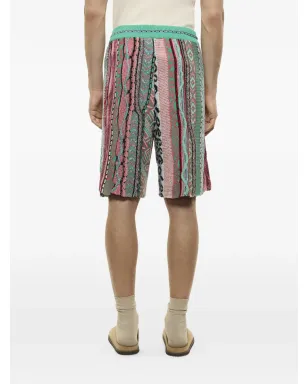 Laneus knitted patterned shorts - Green - サムネイル3