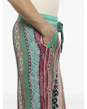 Laneus knitted patterned shorts - Green - サムネイル4