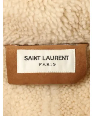 Saint Laurent Pre-Owned フード付きスエードコート - サムネイル3