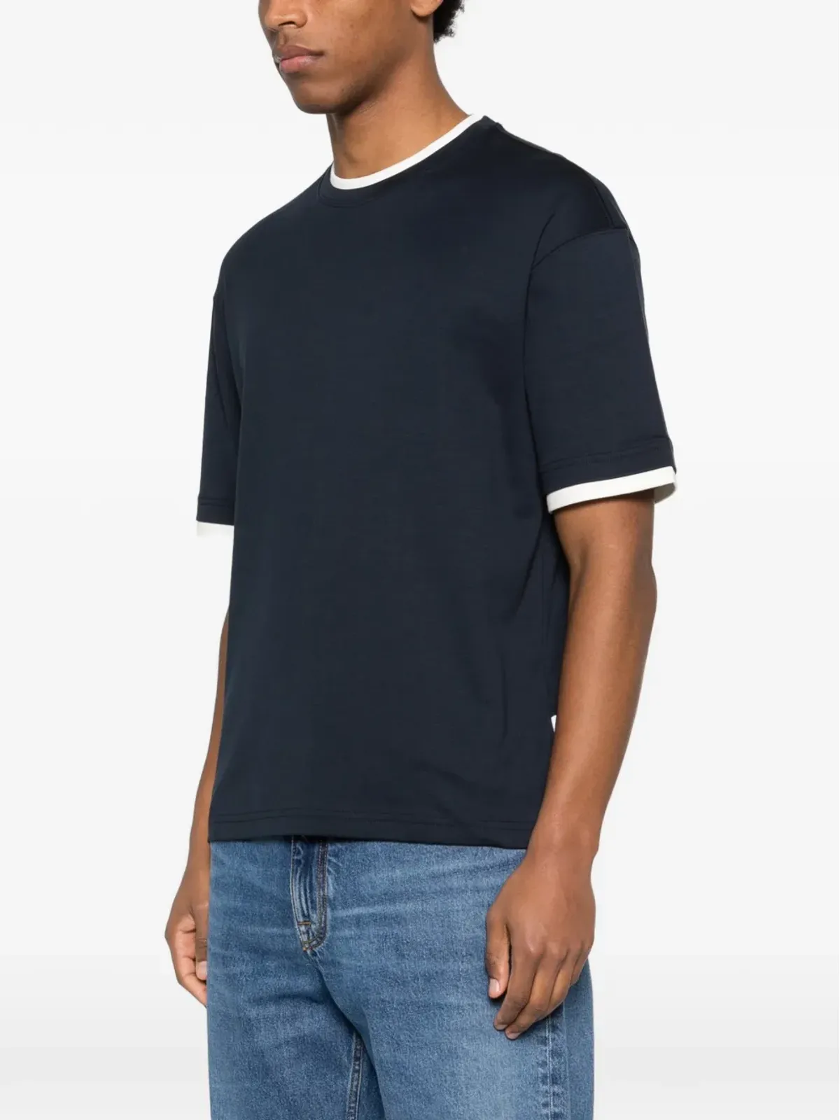 Lardini コントラストトリムTシャツ - 画像3