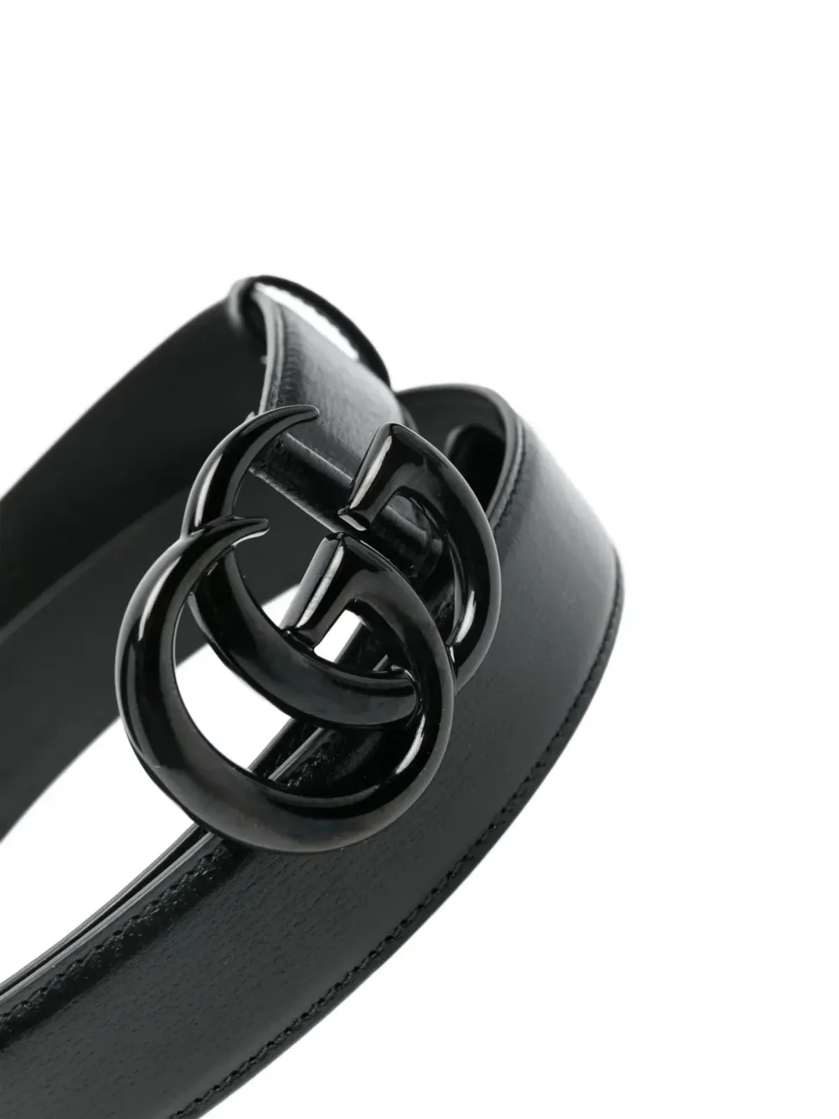 Gucci Pre-Owned ロゴバックル レザーベルト ブラック - 画像2