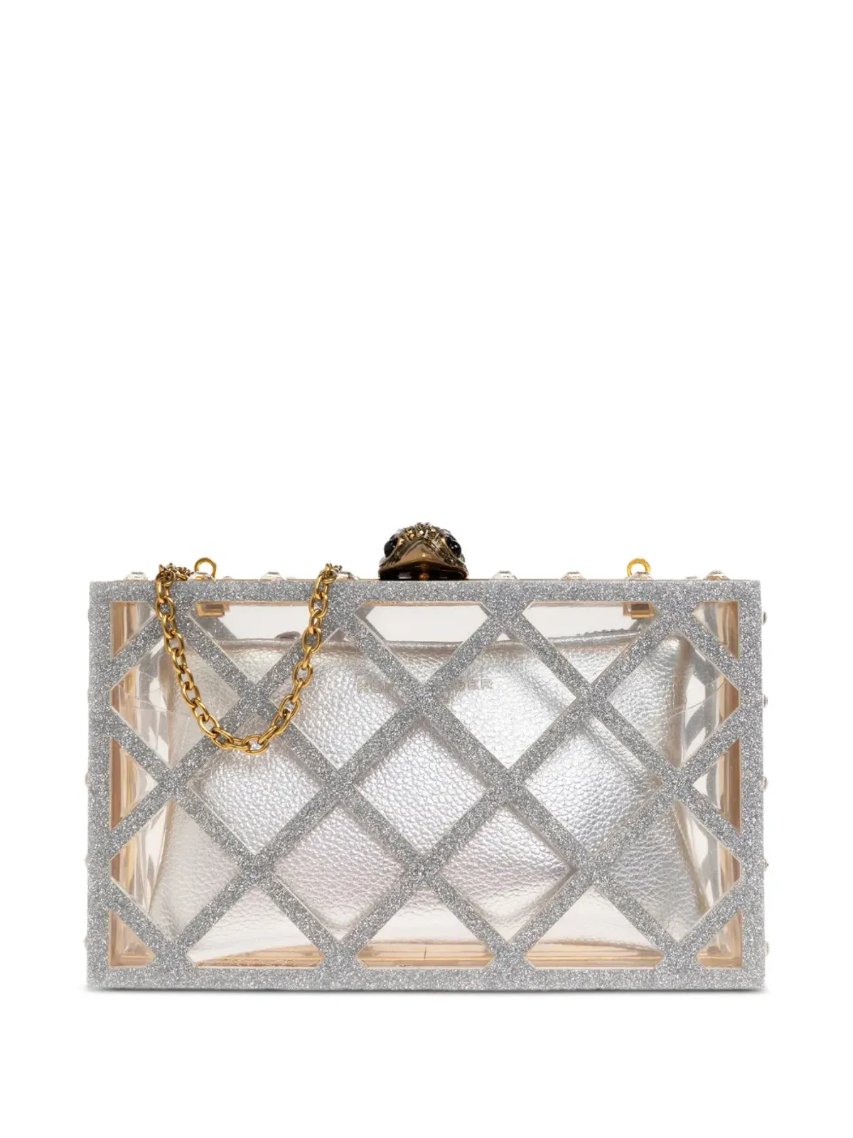 Kurt Geiger London クリスタルキルテッド ボックスクラッチバッグ - 画像1