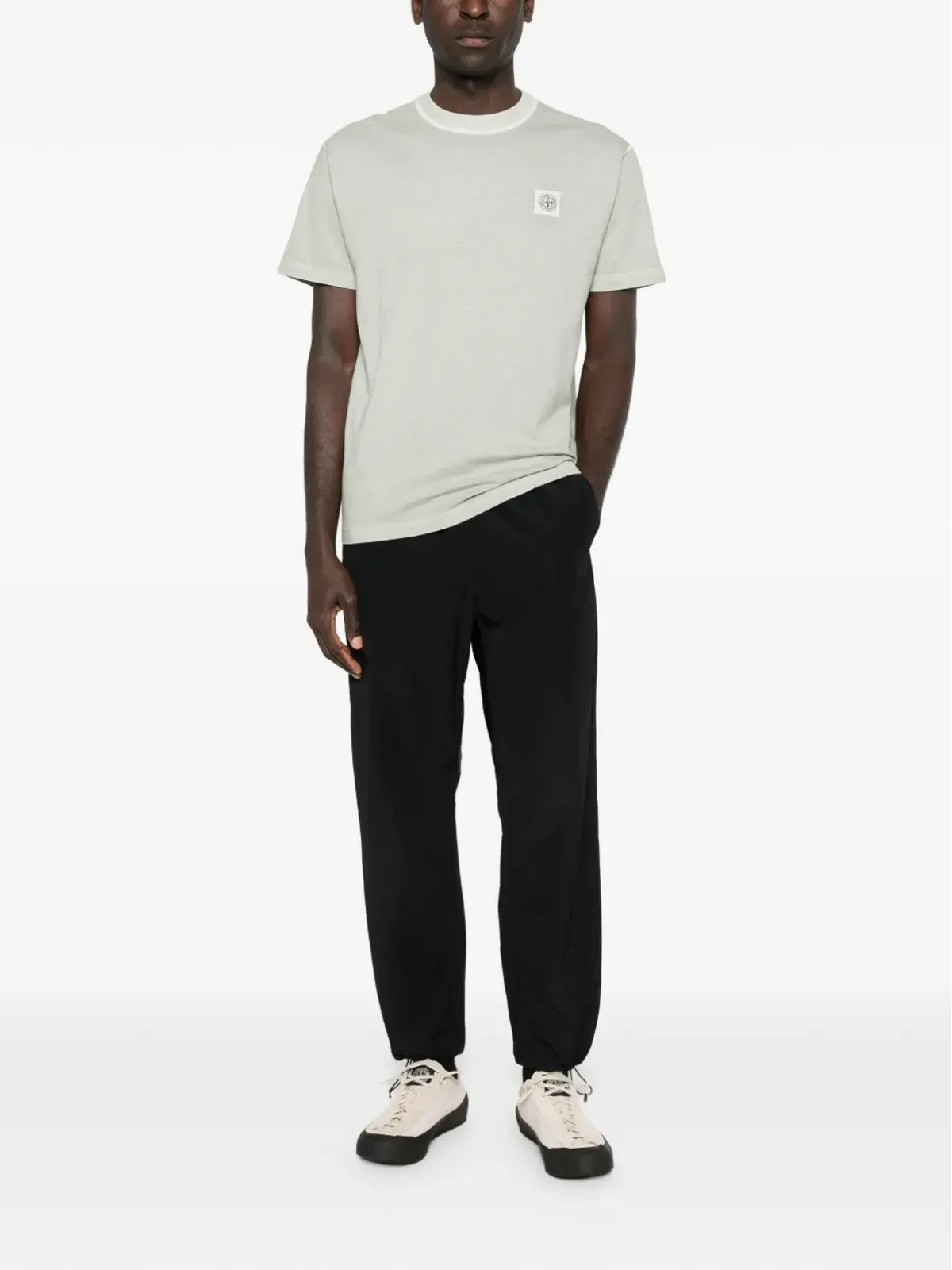 Stone Island バッジ付きコットンTシャツ - 画像2