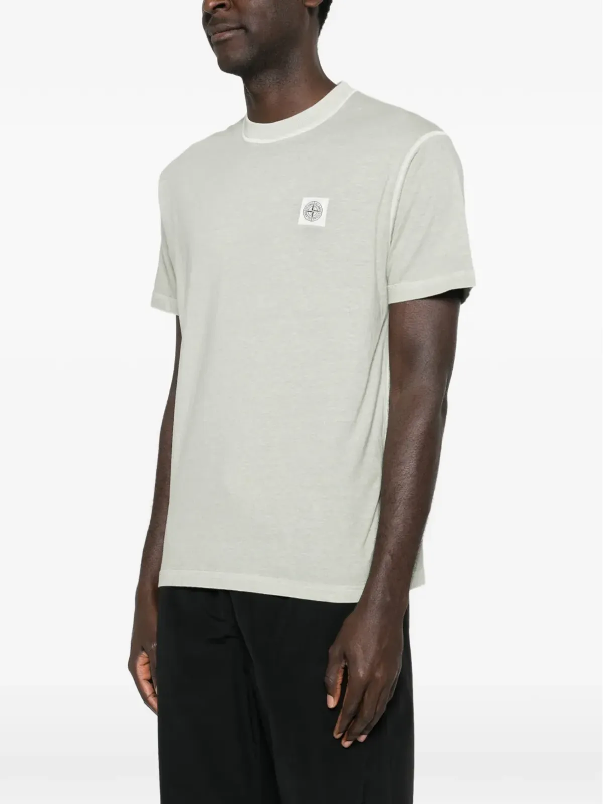 Stone Island バッジ付きコットンTシャツ - 画像3