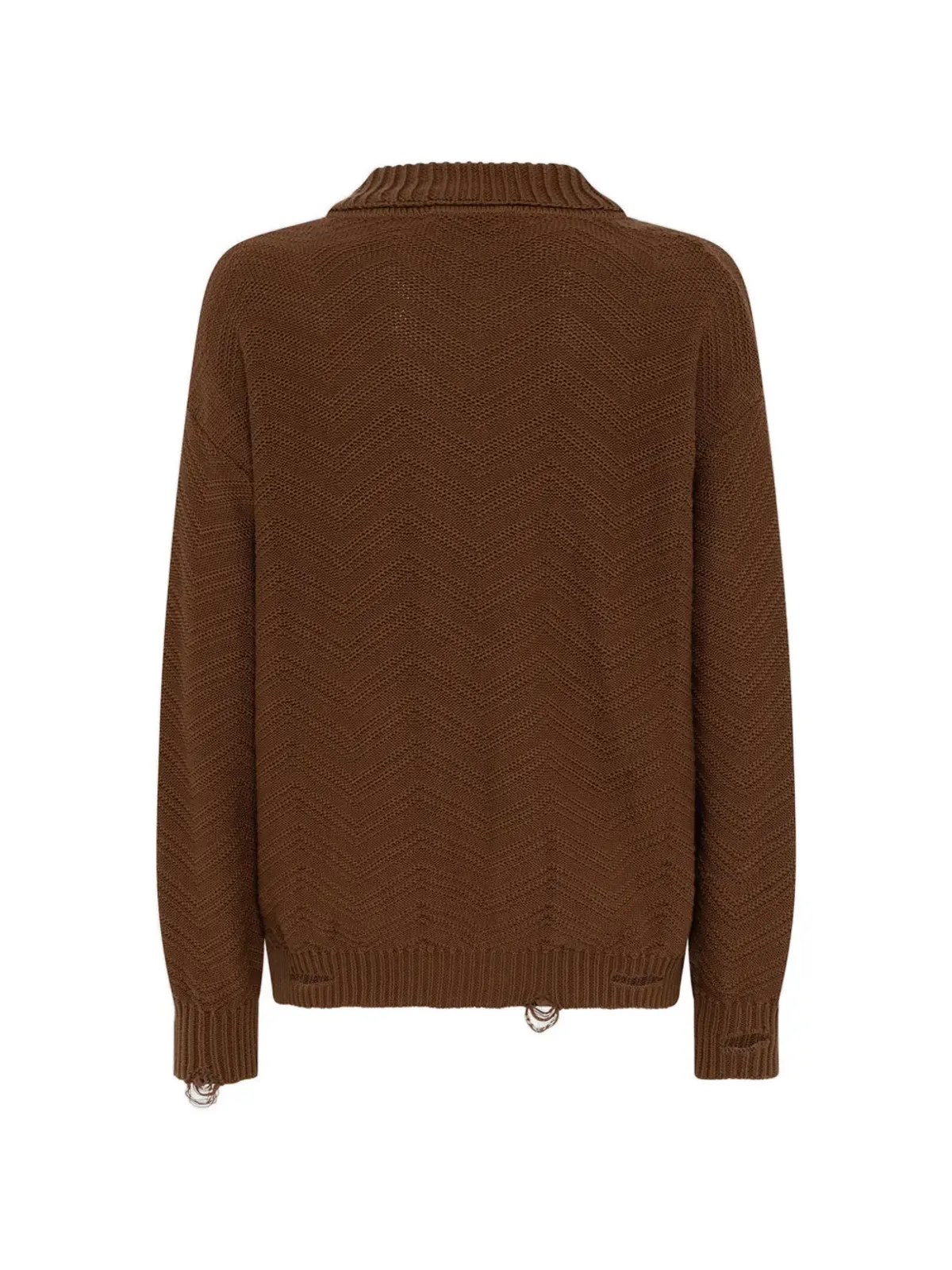 Laneus ボックスフィット ニットポロ - Brown - 画像2