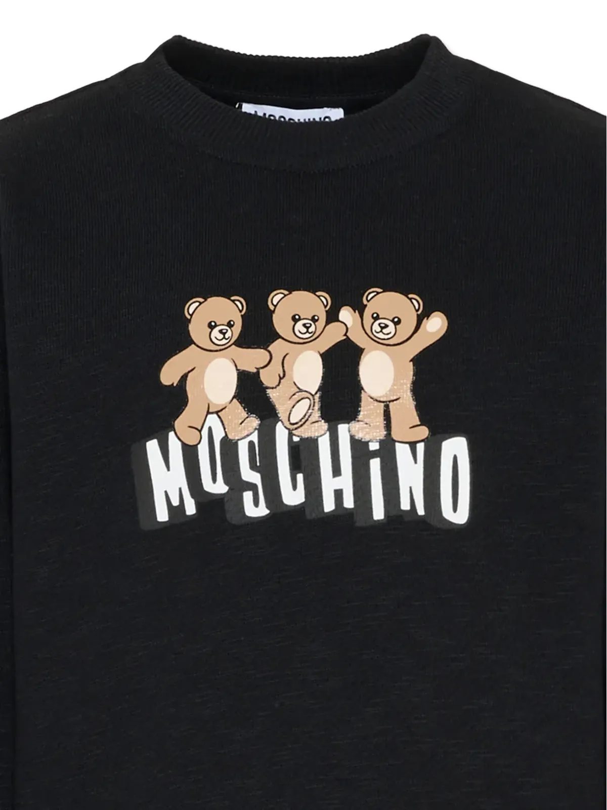 Moschino Kids ベアロゴ クルーネックセーター - ブラック - 画像3