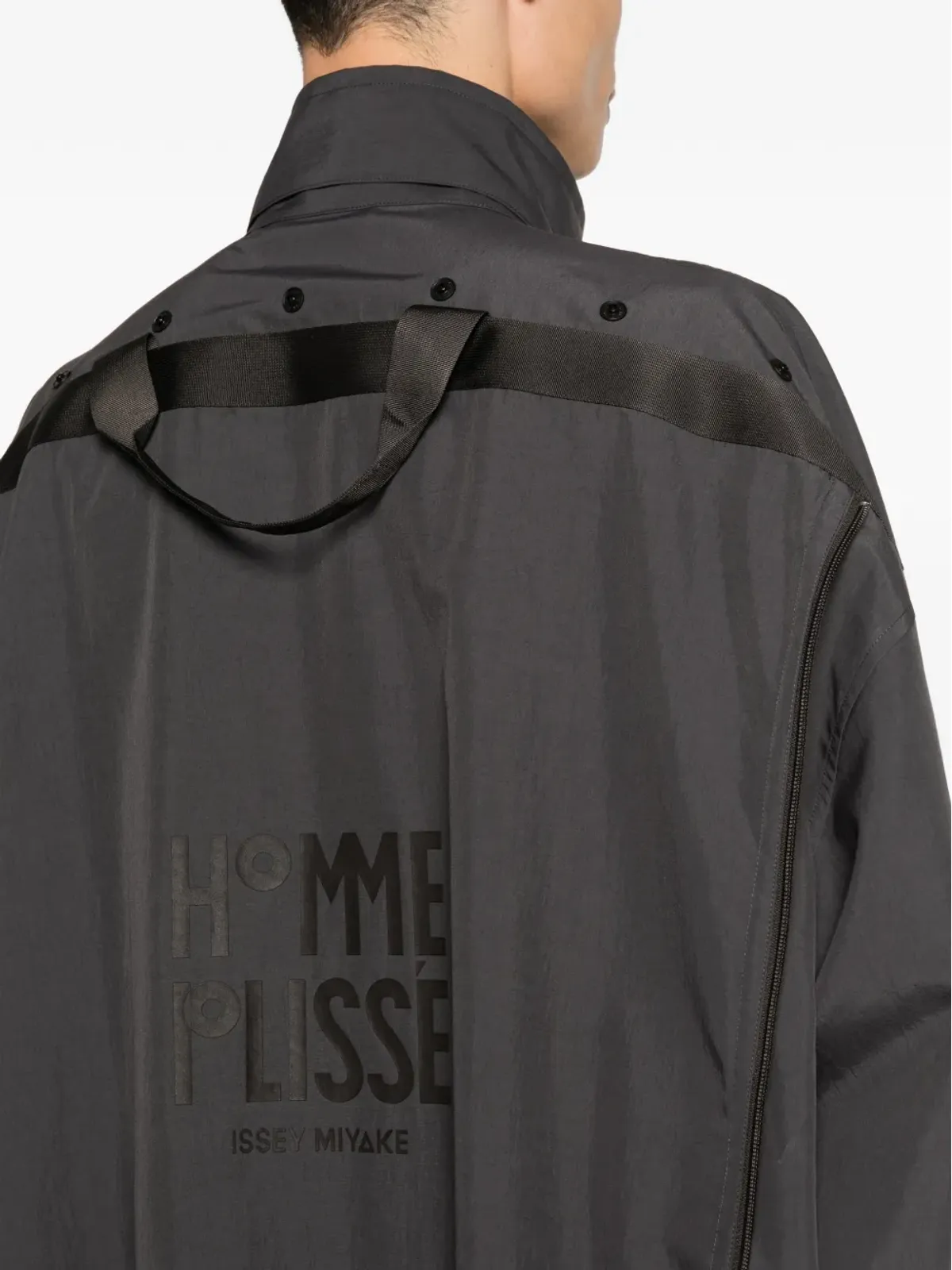 Homme Plissé Issey Miyake リボンポケットコート グレー - 画像5