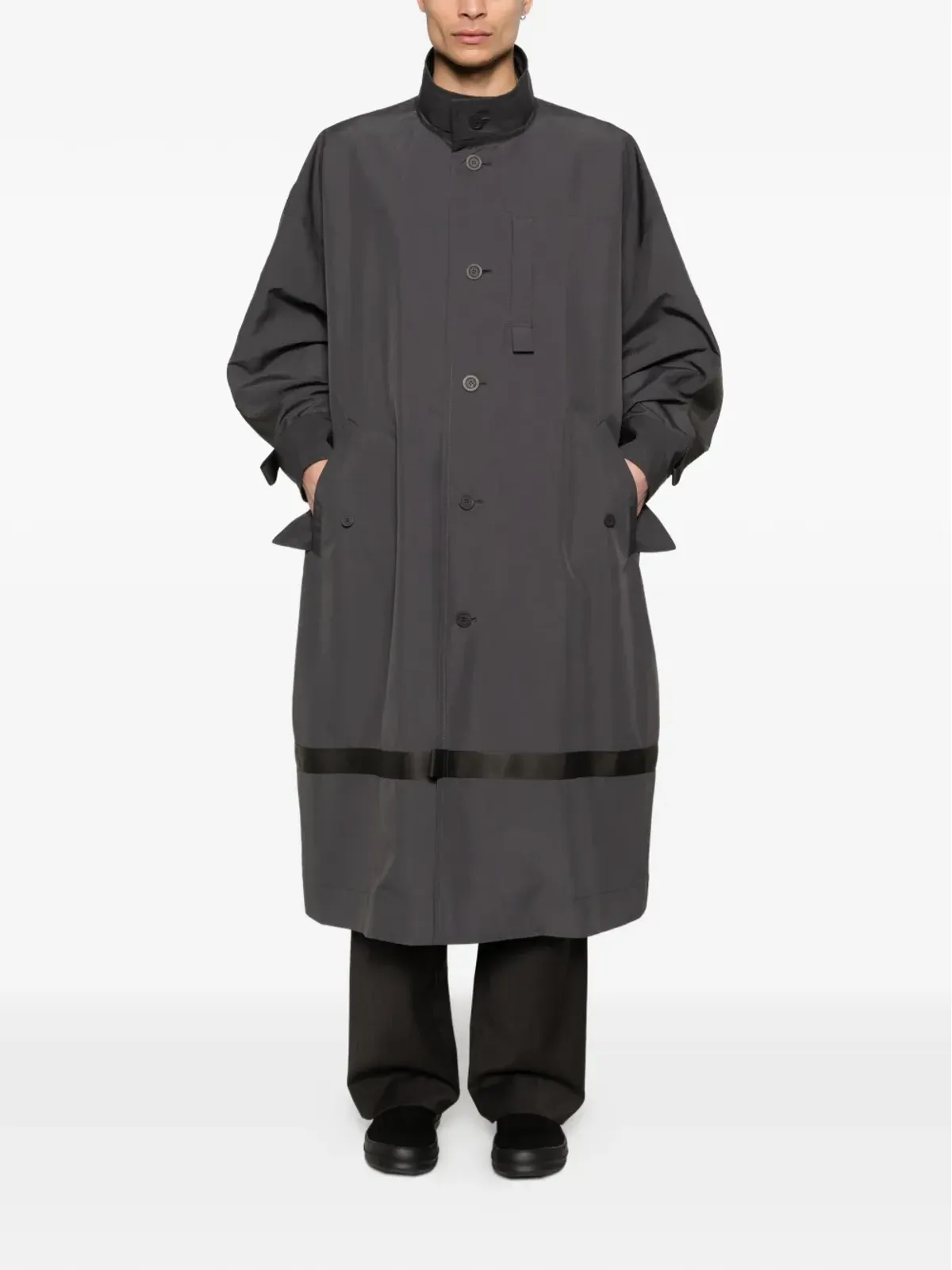 Homme Plissé Issey Miyake リボンポケットコート グレー - 画像2