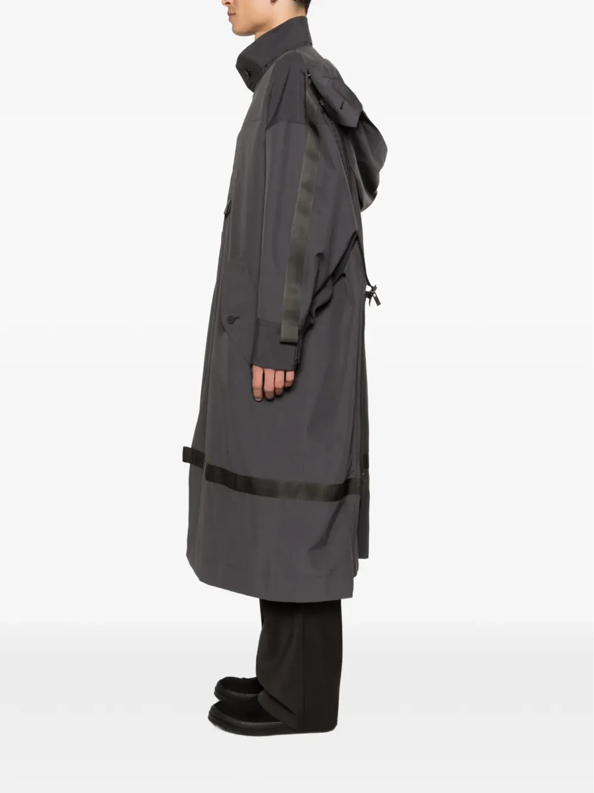 Homme Plissé Issey Miyake リボンポケットコート グレー - 画像3