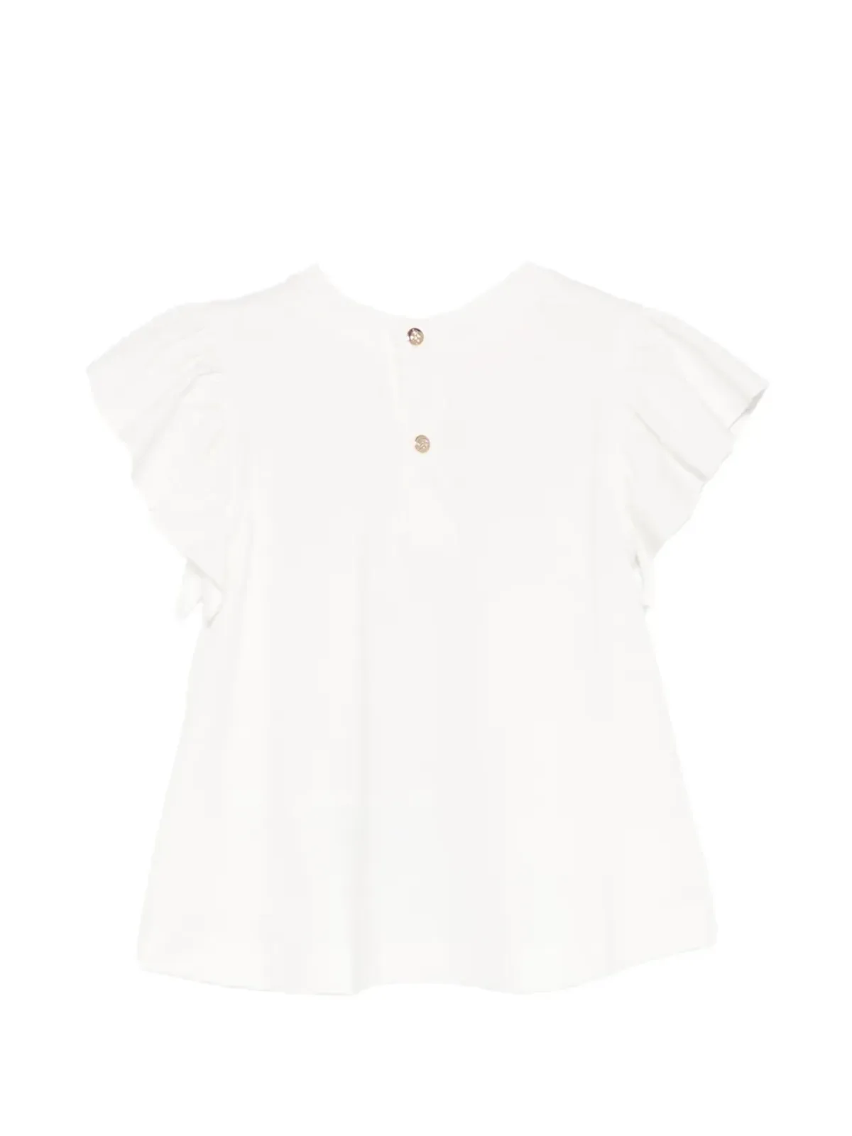Miss Blumarine フリルスリーブ ロゴプリント トップ - 画像2